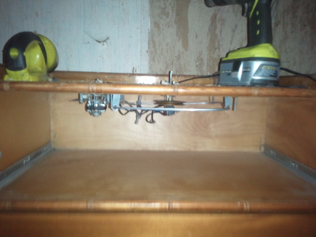 Fourth incubator. Old model GQF turbo-fan etc. Attatched to the top of an old dresser. Step 01.