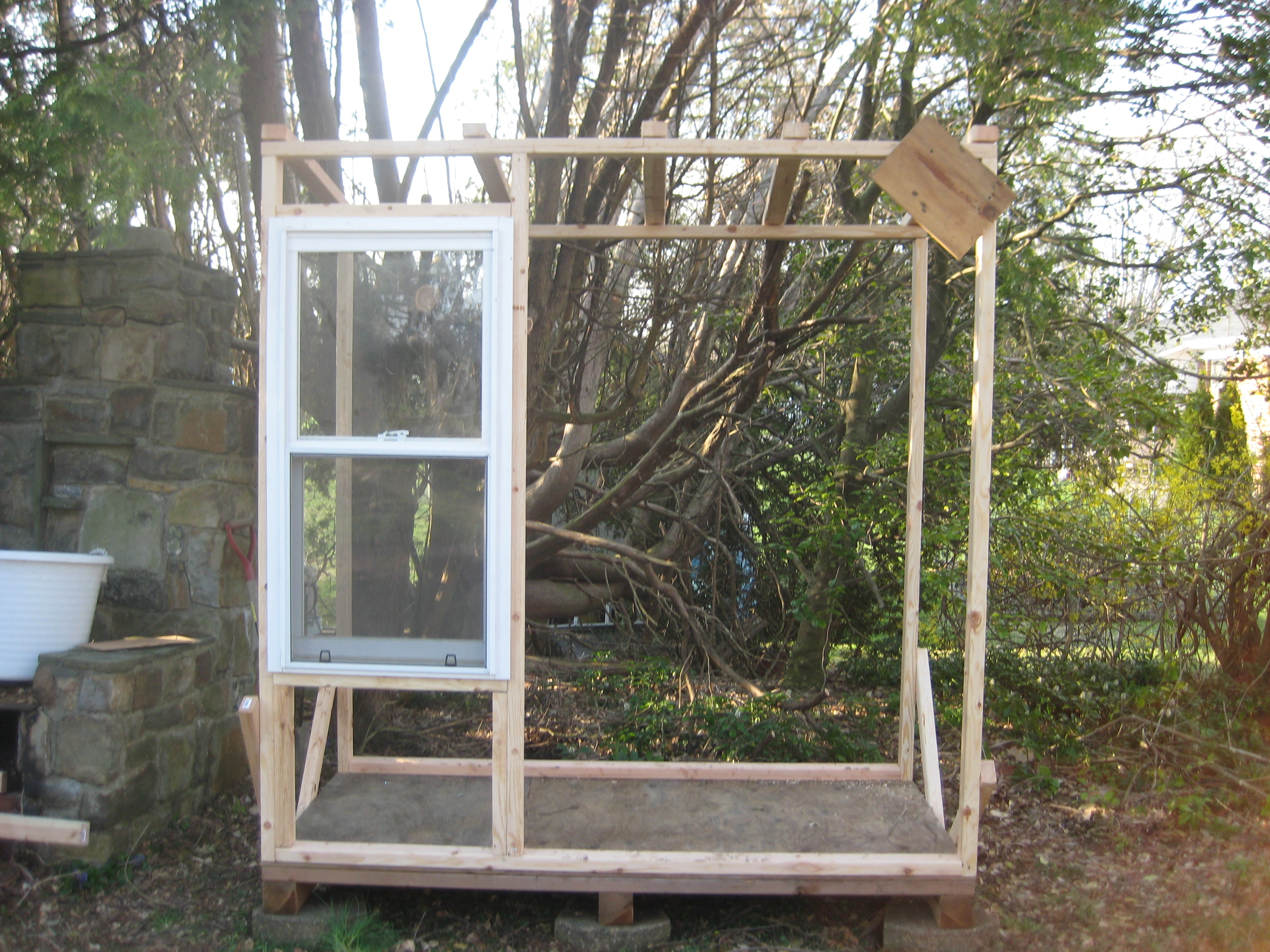 Framed out  and  waiting for the walls