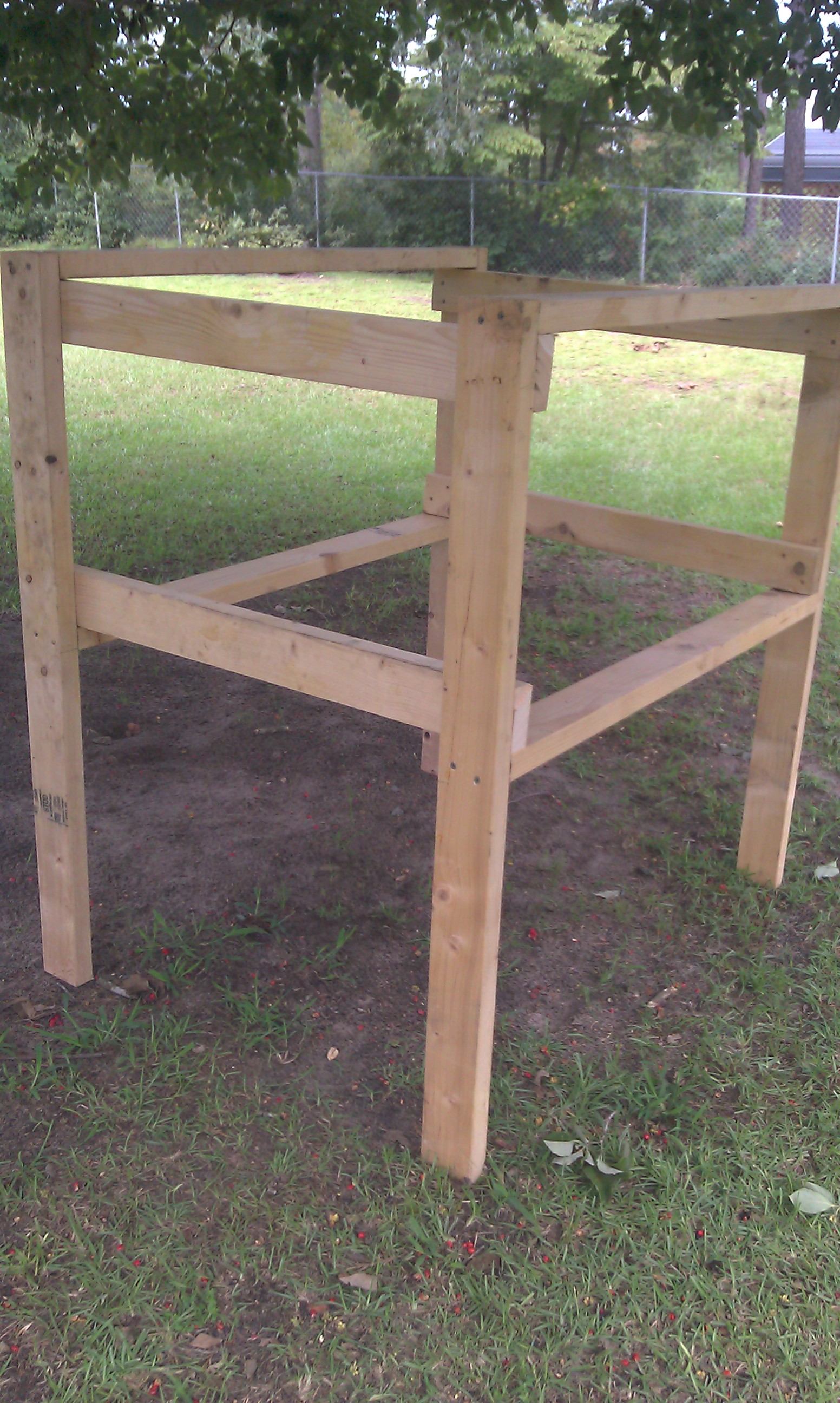 framework. total height 4 feet tall, box is 4'long x 3' wide x 2' high.