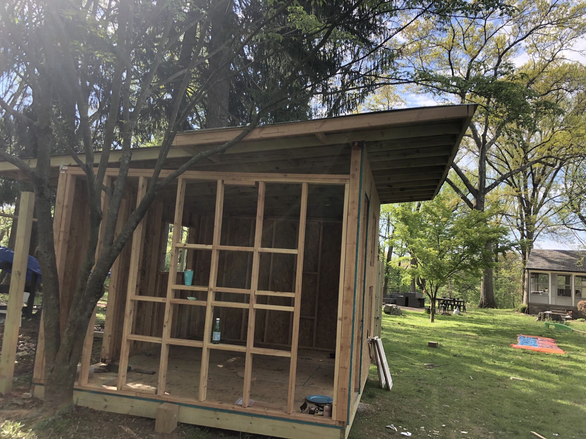 Framing and roofing the indoor coop