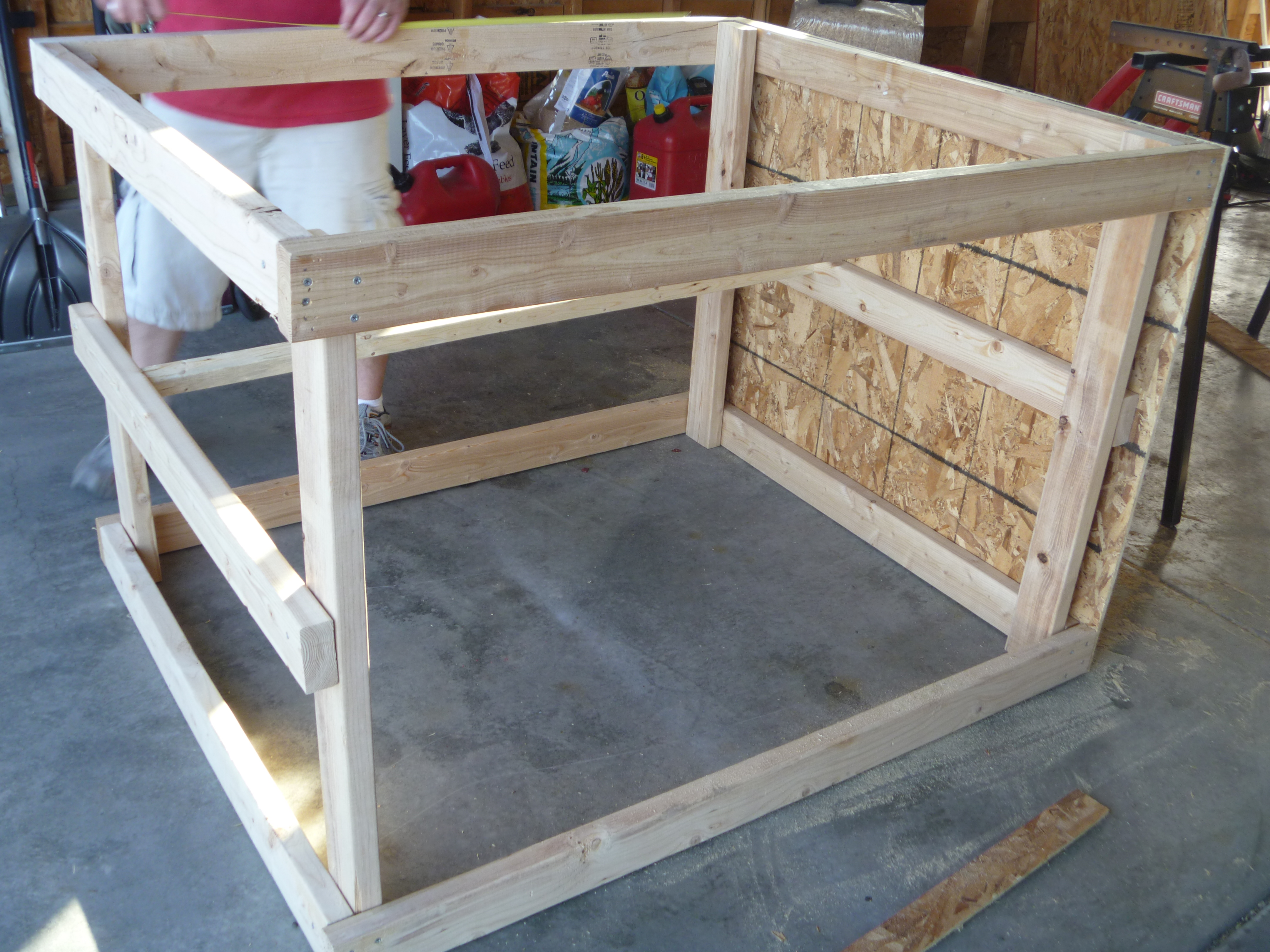 Framing up the grow-out house.