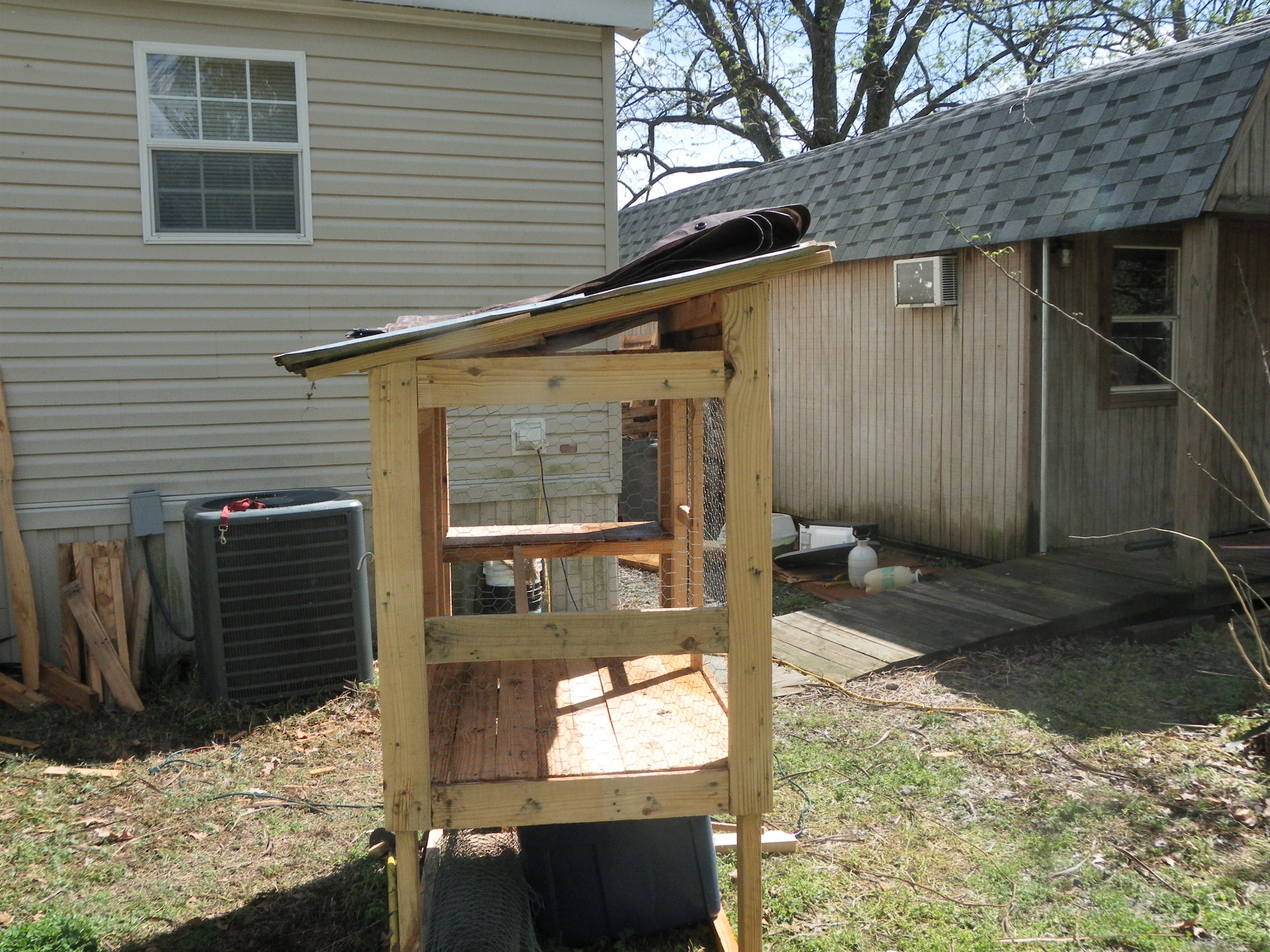 From the right side, with trim.  This is what it will look like with a roof.