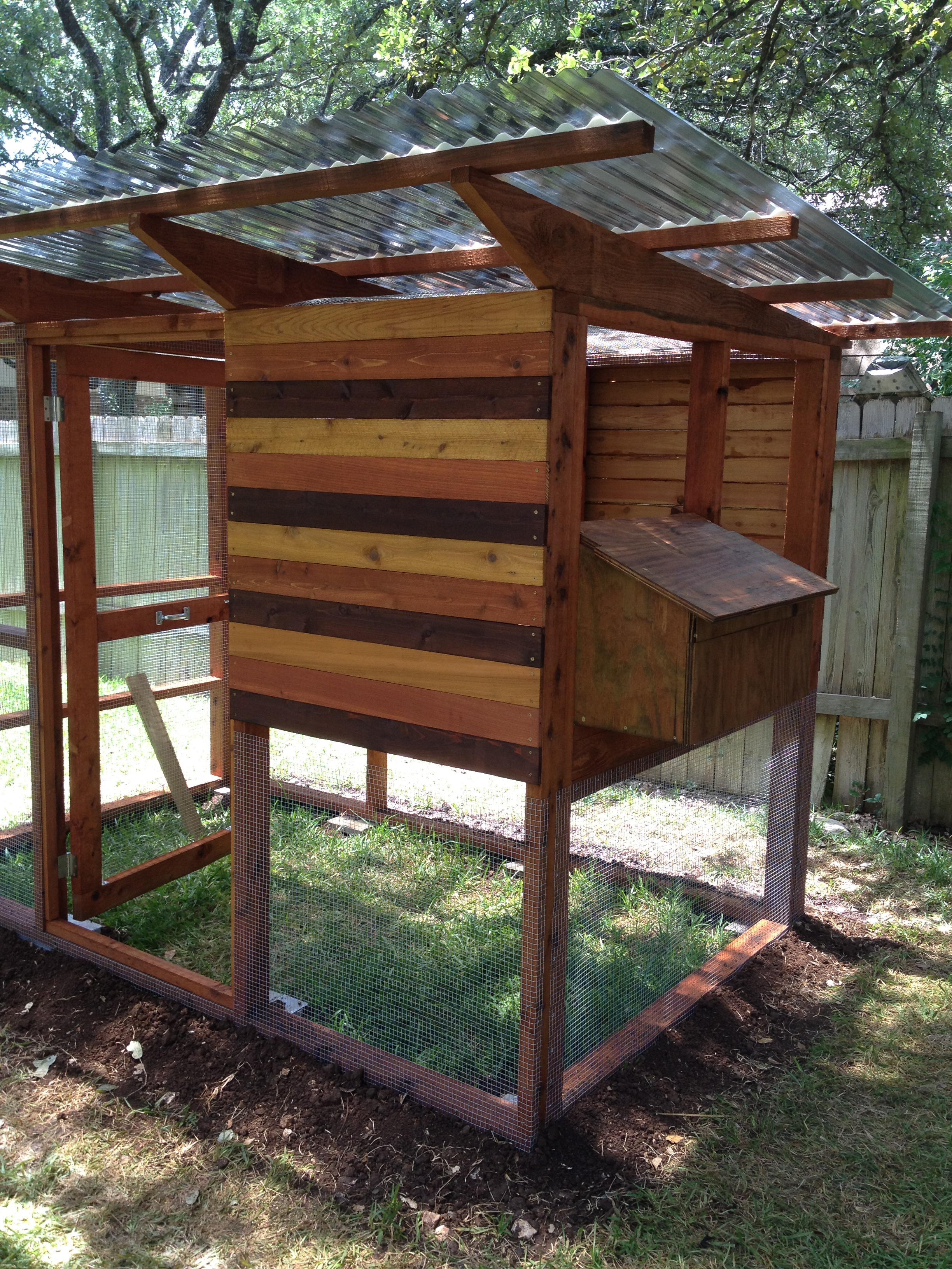 Front and back siding on, nest box built.