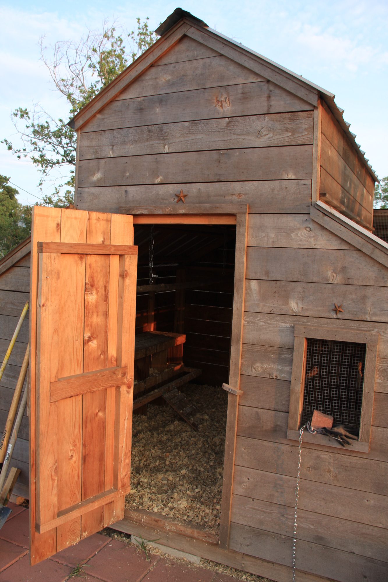 Front Door - the Guinea "Chlton" (Chicken Hilton)