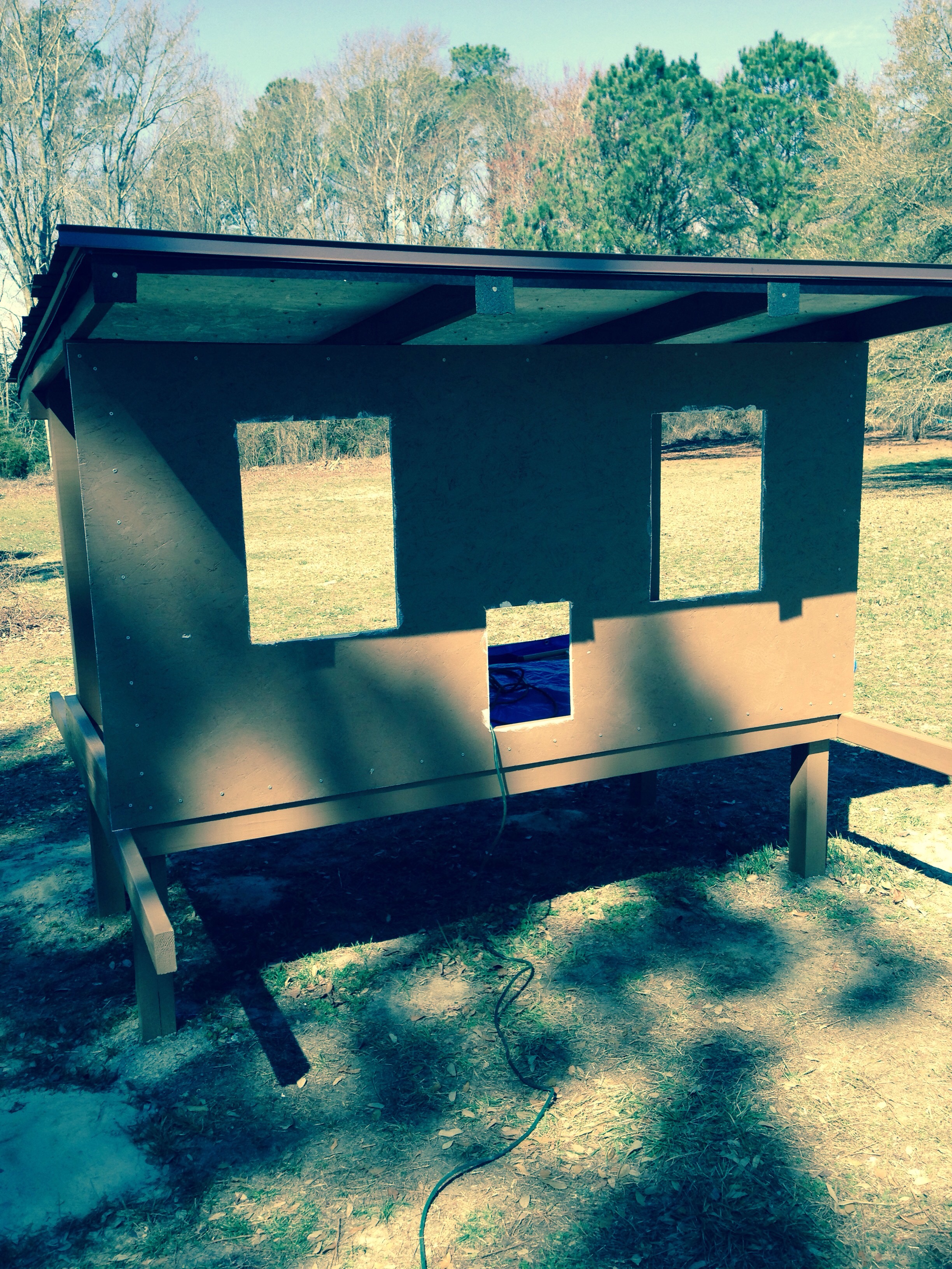 Front view and painted brown outside