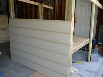 Front wall prior to mounting