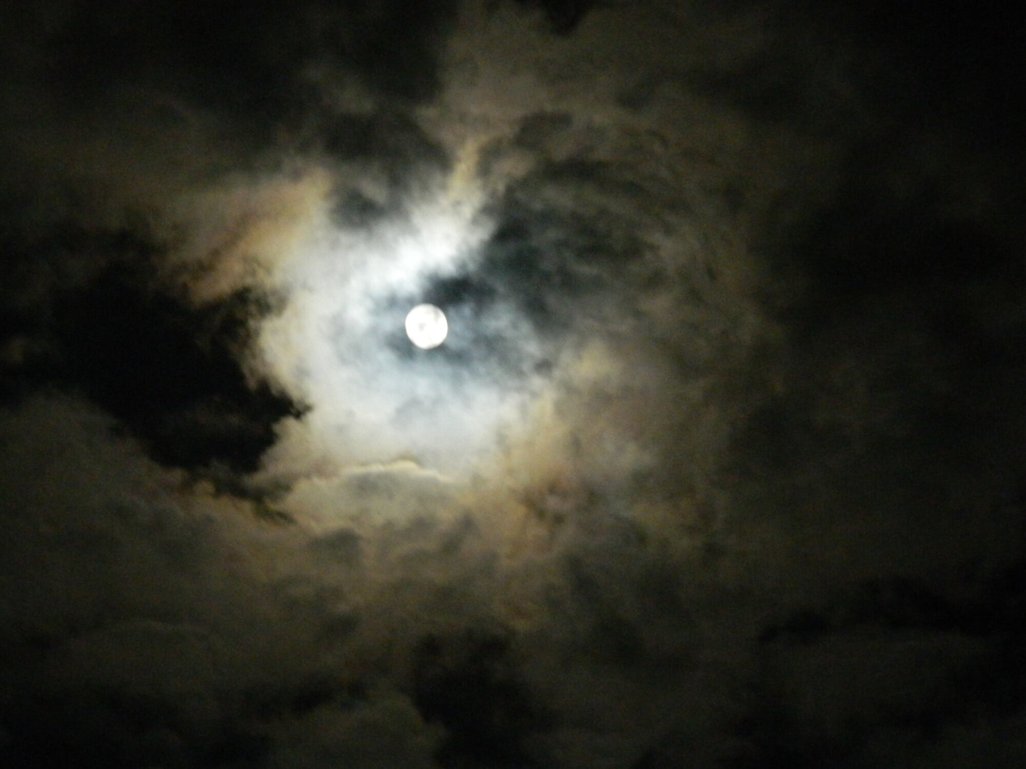 Full moon in night sky