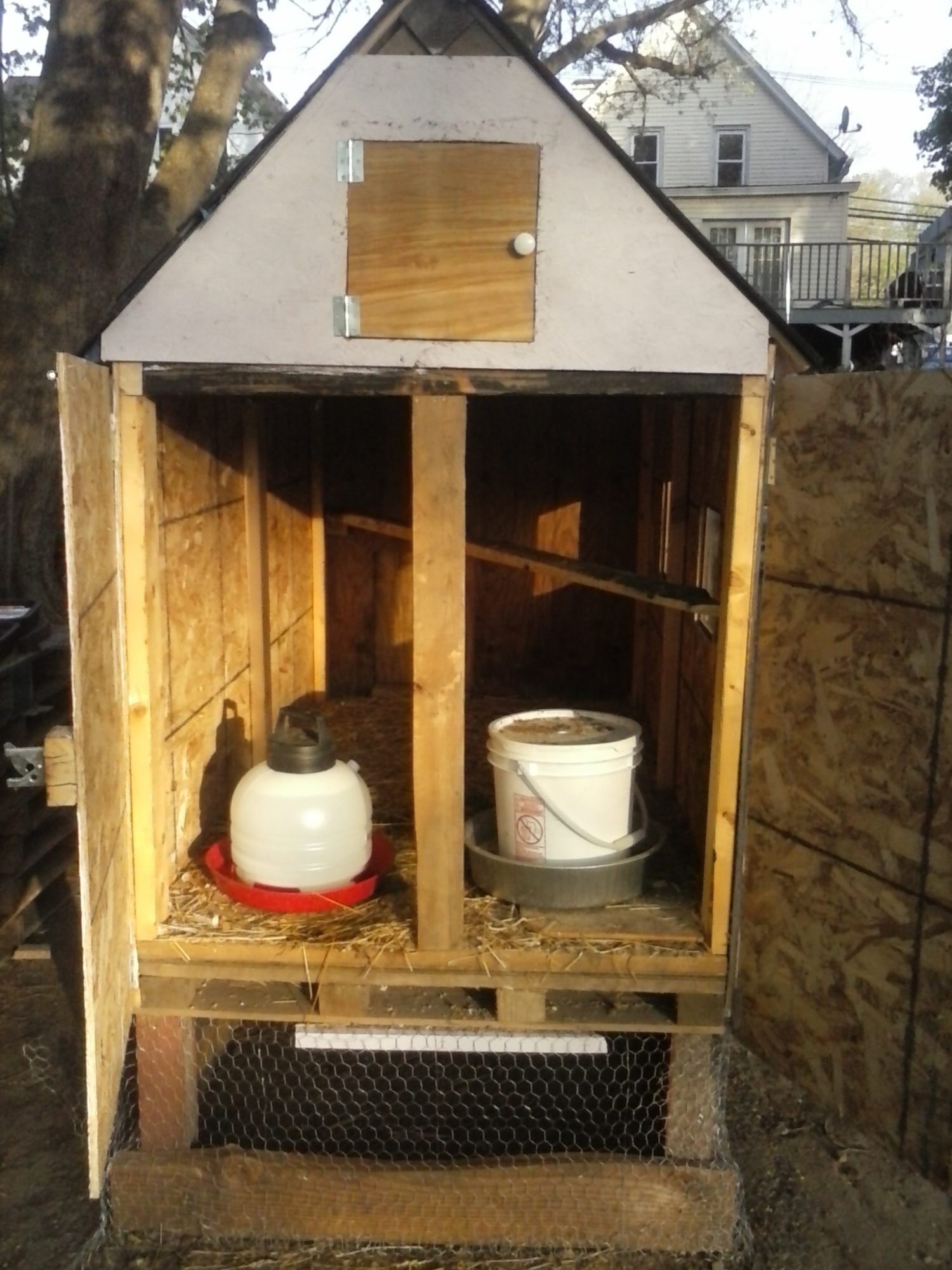 good ventilation for a 24 square coop 10 inch square on opposite side and twelve on this side
