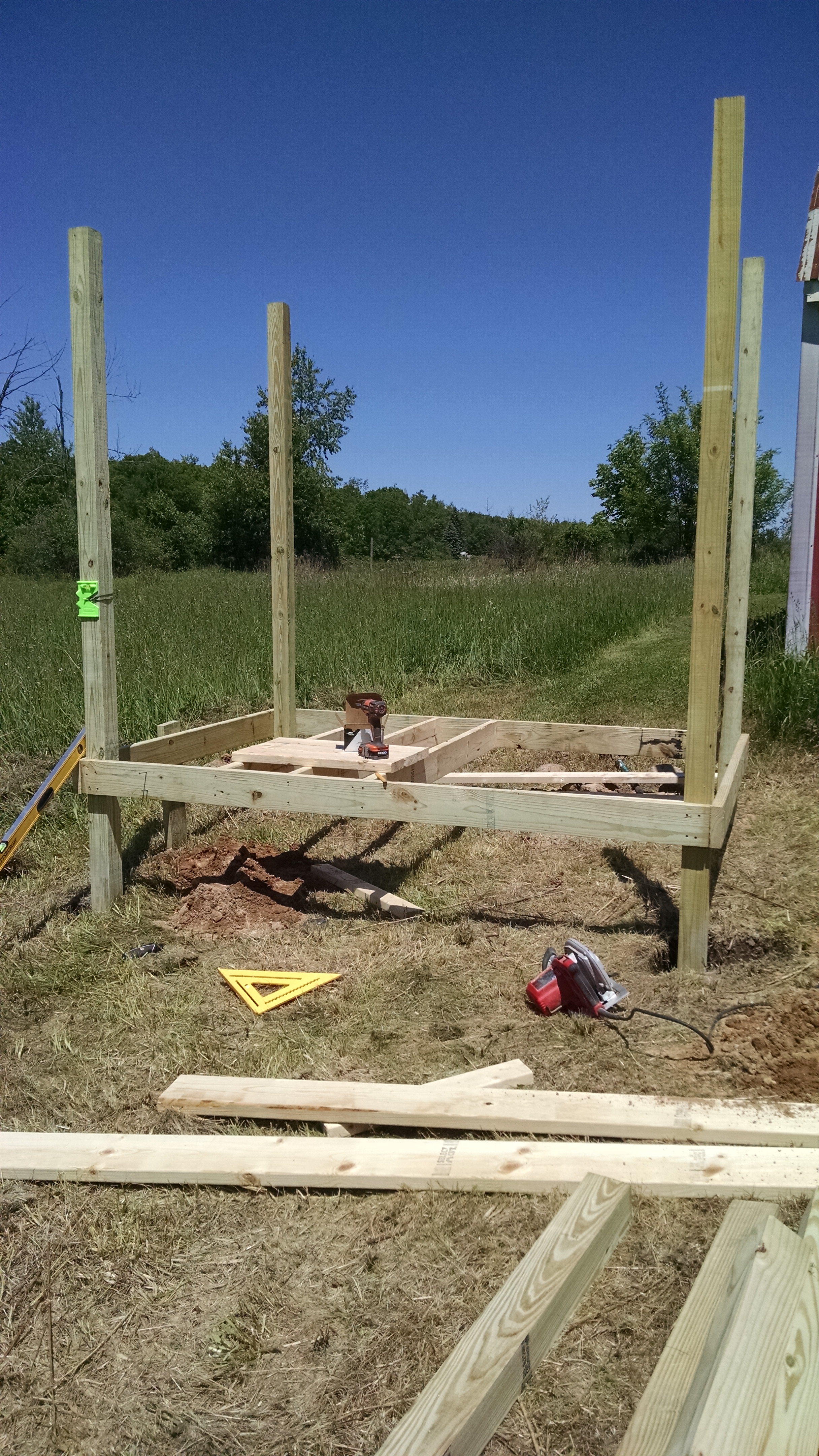 Got the foot print of the coop ready for the build. Don't have the run attached yet.