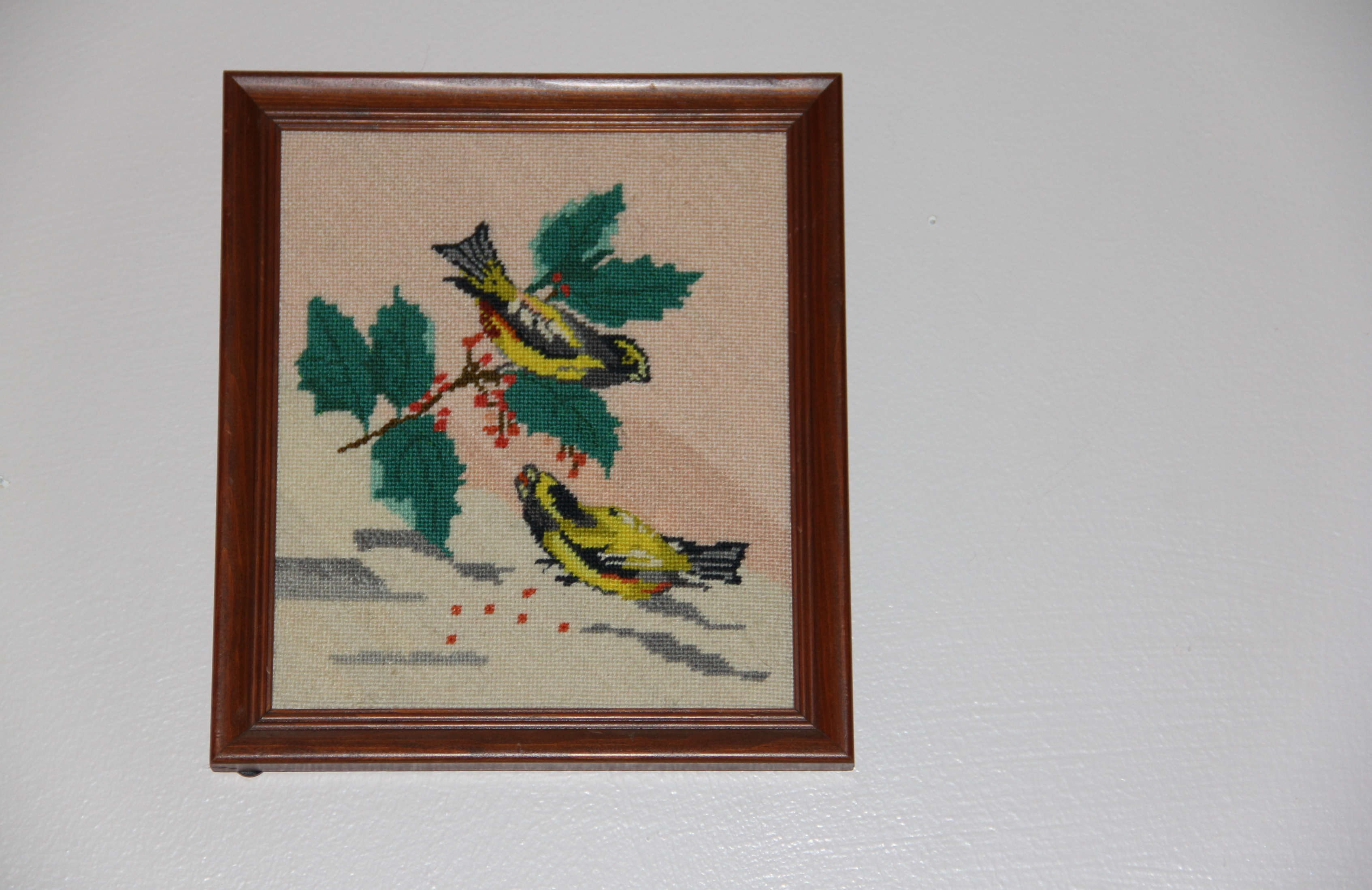 Grosbeak needlepoint by JOANN