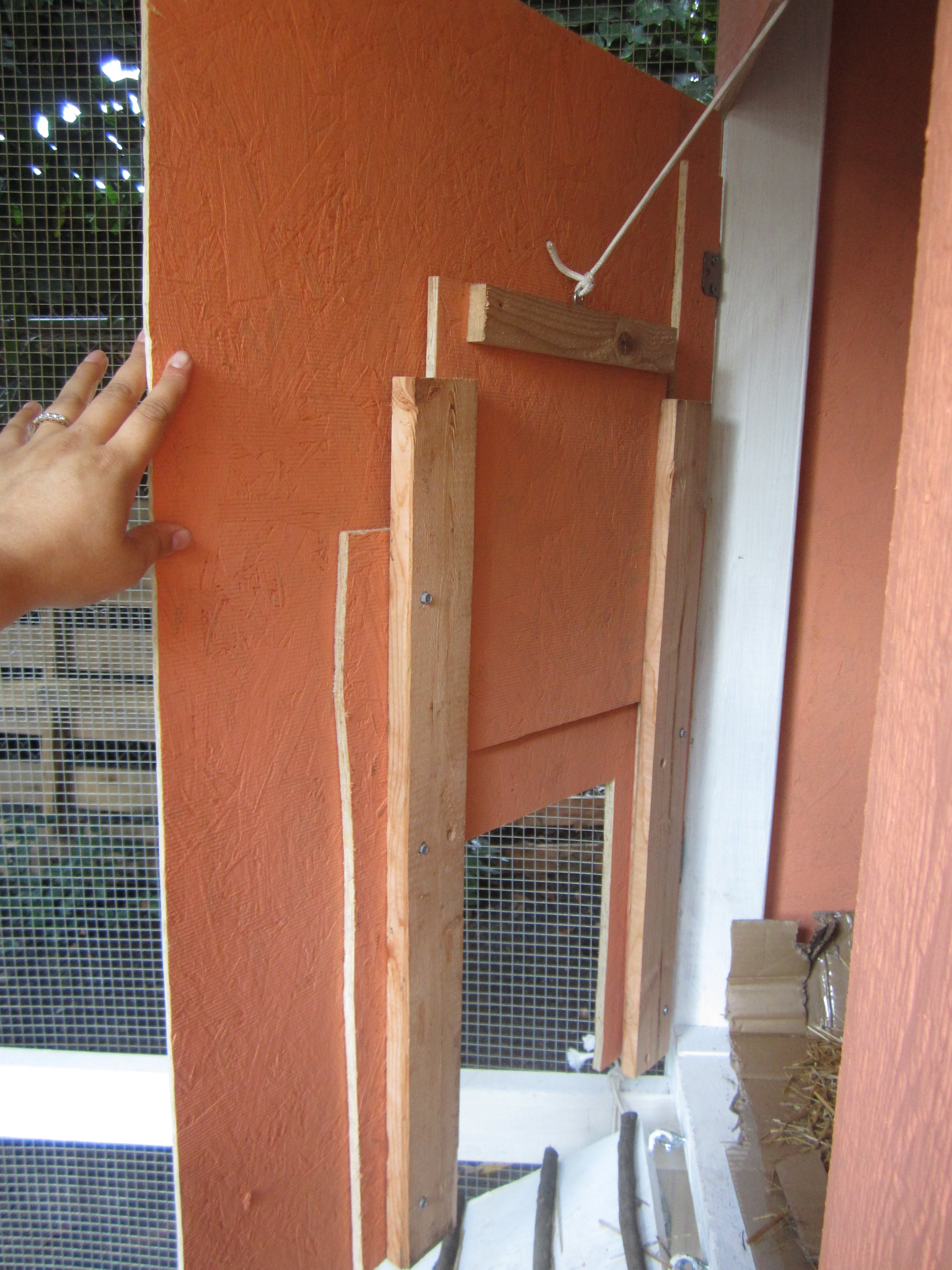 guillotine style door from the inside