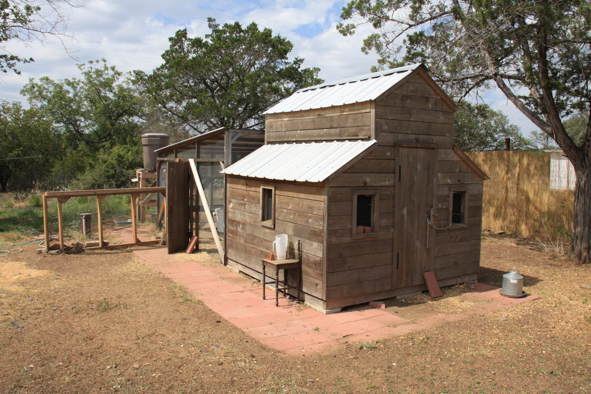 Guinea coop and run with dividing wall
