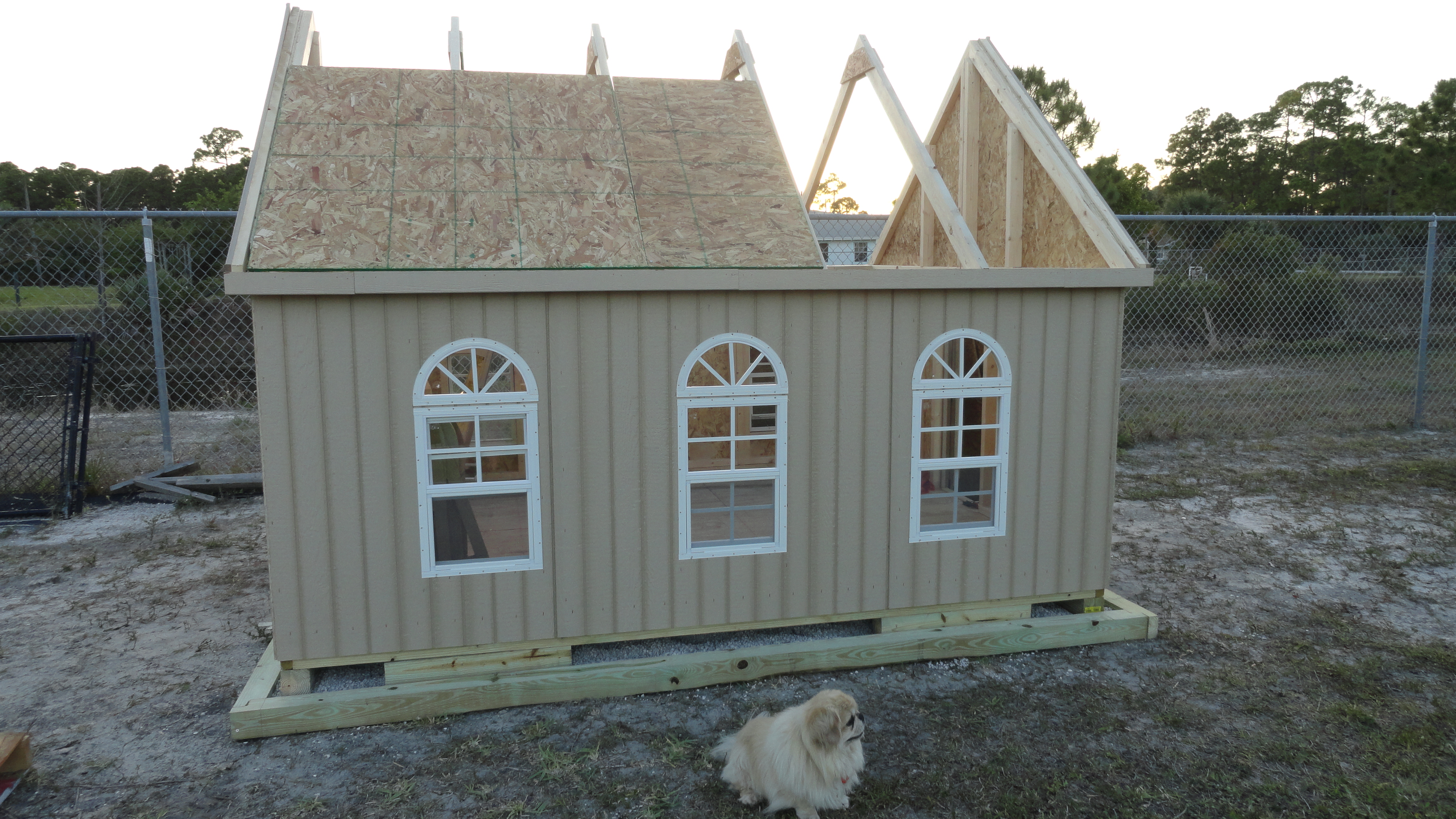 Half constructed coop.