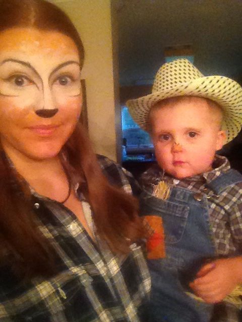 Halloween costumes =] A deer hunter and a scare crow