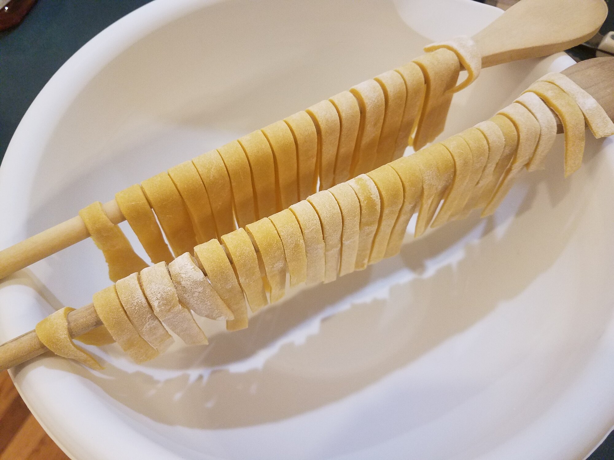 Hand rolled and cut fetuccine