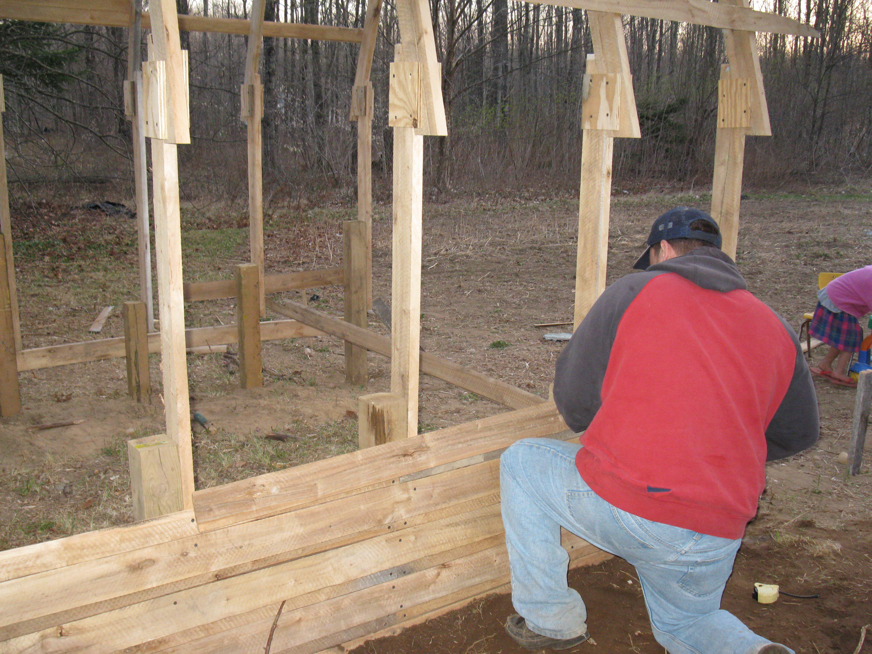 Hardwood (Maple, Red Oak, Yellow Birch) siding from local lumber mill. I buried siding 1' deep. I used 1 1/2" siding below ground and 1/2"  above.