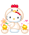 Hello Kitty in a chicken suit.