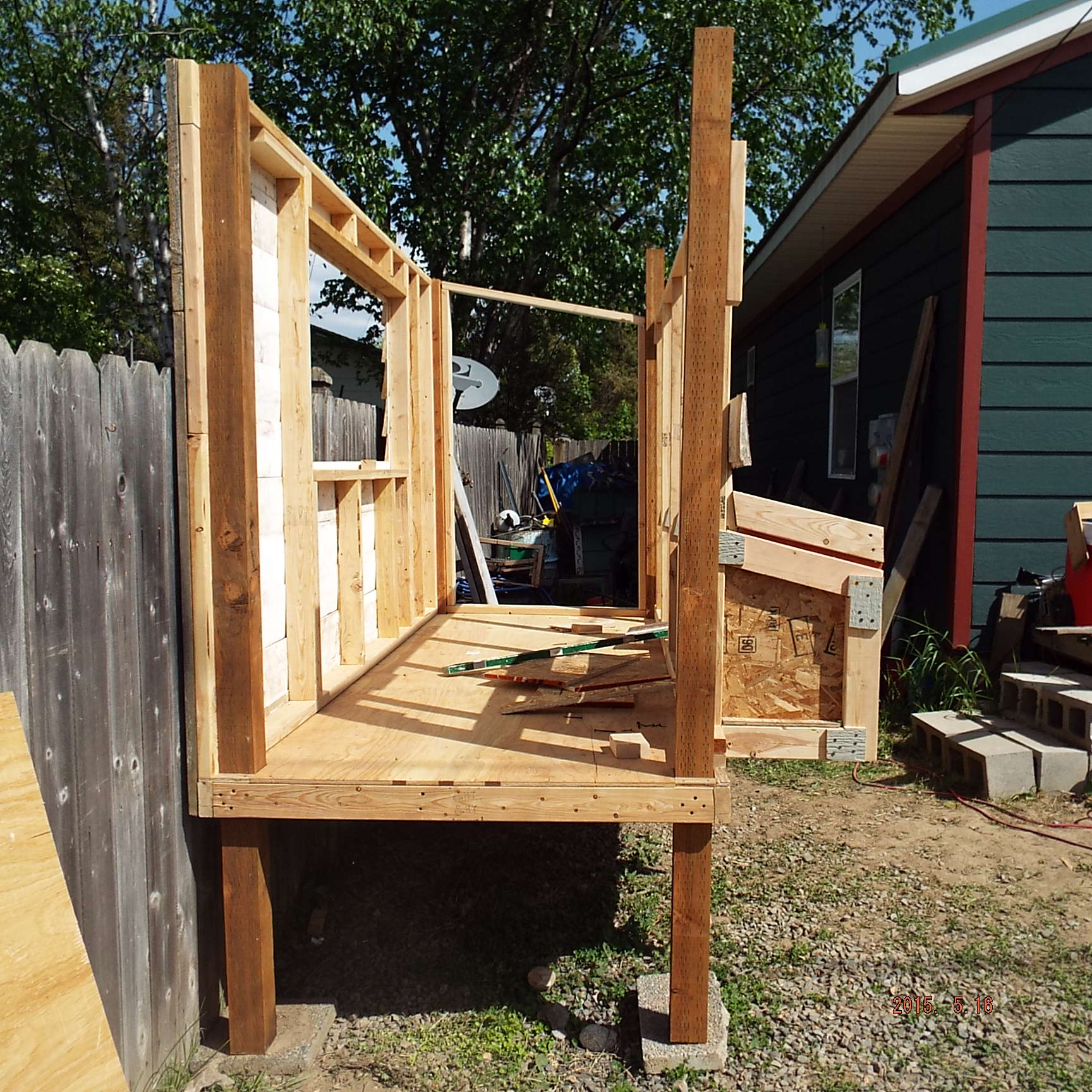 Hen house in construction