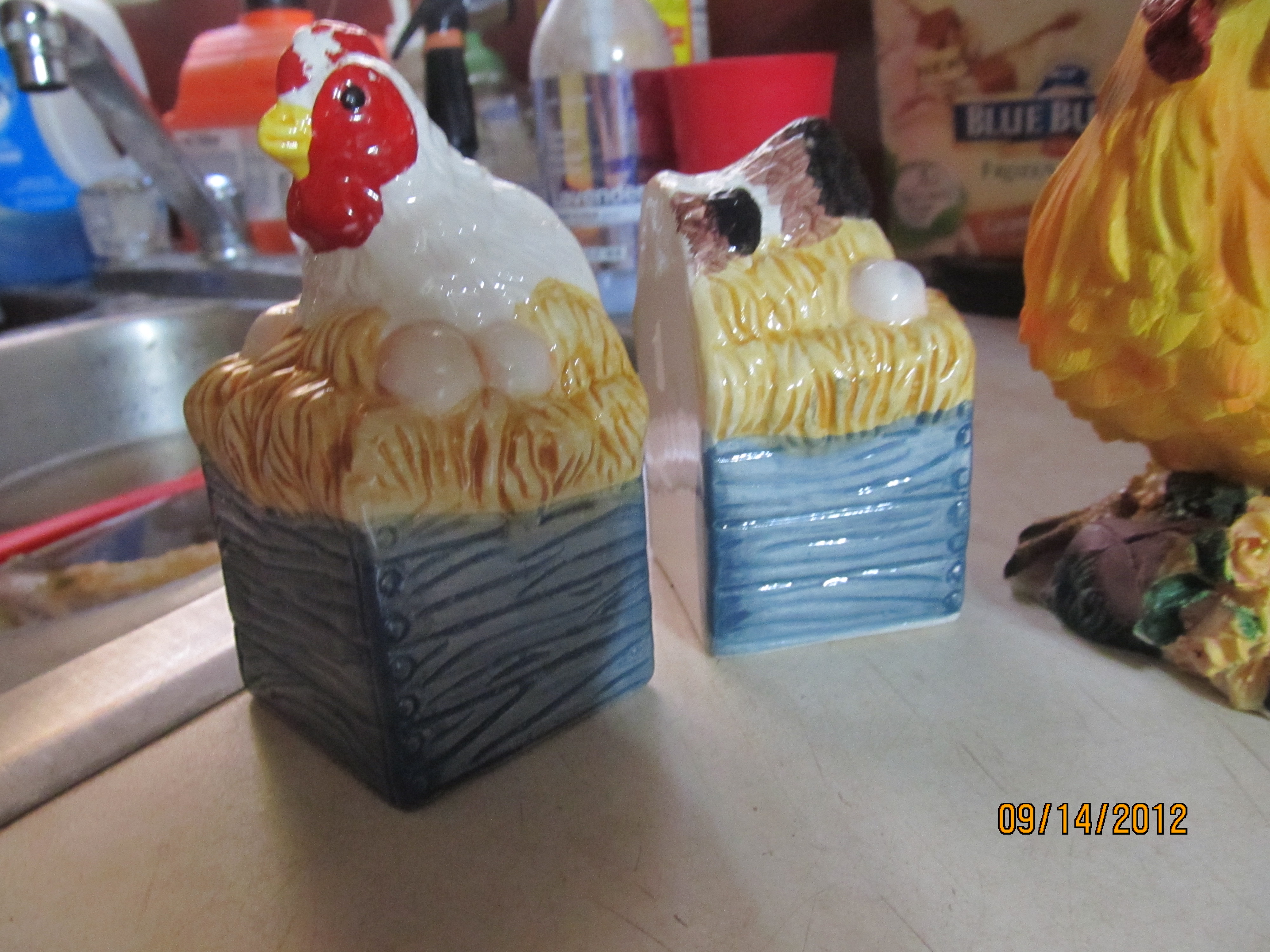 Hen Sitting on Eggs Salt and Pepper Shaker Set