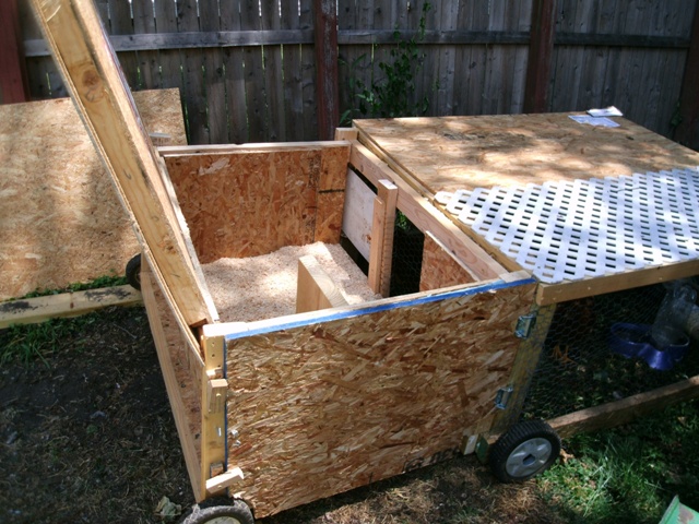 Here is the original cage with the coop add-on. The roof fold back so I can get in to clean