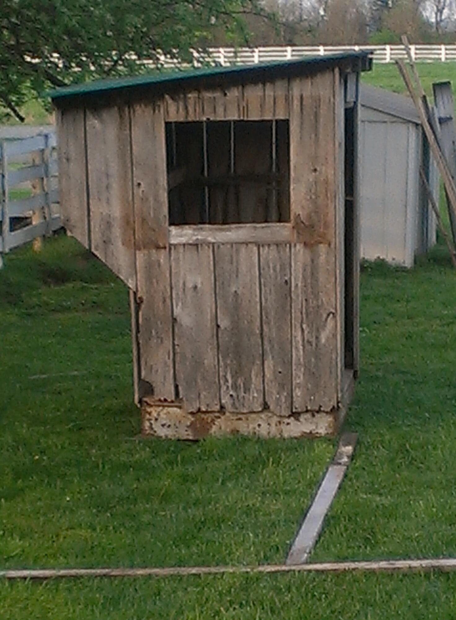Here it is...the original chicken coop-before any renovations. It does have character though. LOL
