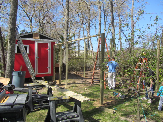 here you can see im starting the run I got my brother to help for a couple of hours you can also see I put in a gable vent