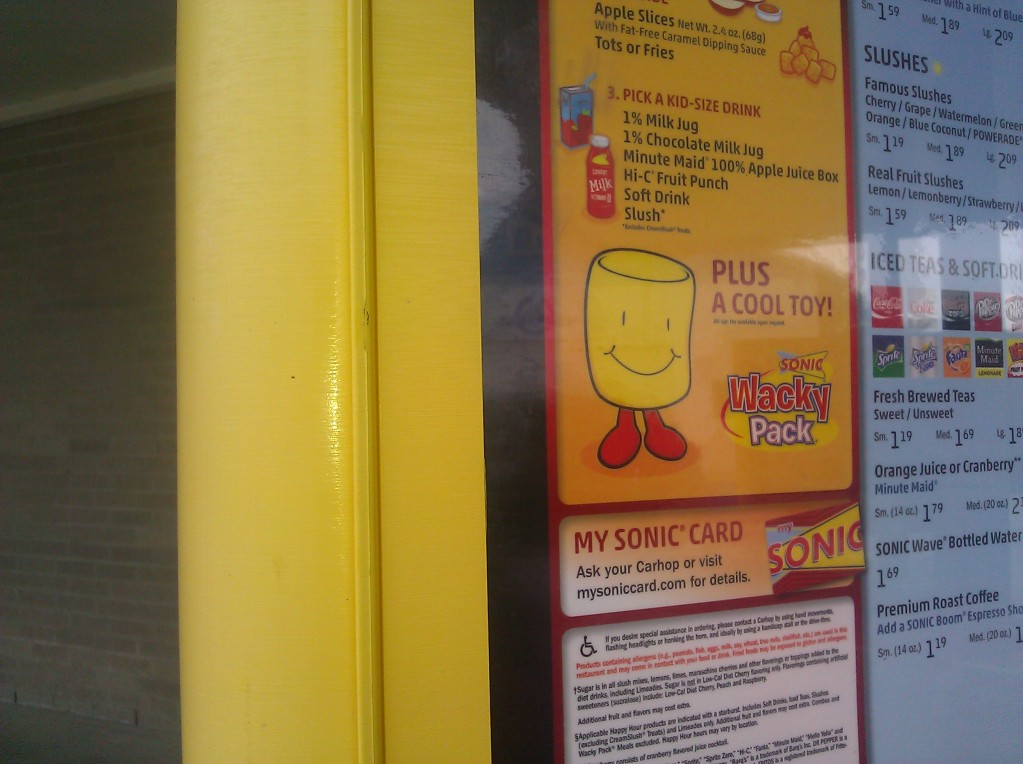 Here's an inexplicable image of the kids' meal mascot at Sonic, which looks like a cheese marshmallow. It's merely comic relief! Stressing on egg development can lead a person to drink if you don't watch it!