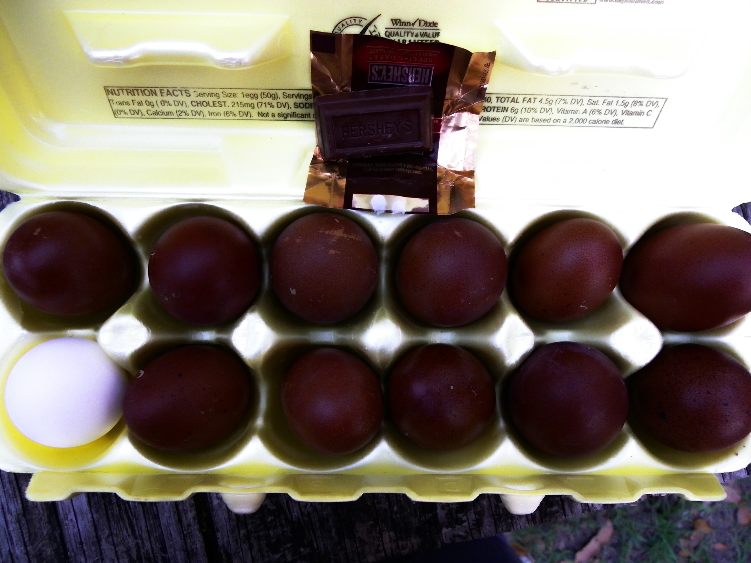 Hersheys special dark with my BCM dark layer eggs from Cheepa's Line.
