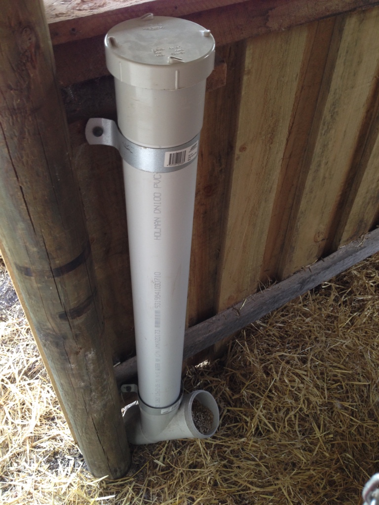 Homemade PVC pipe feeder works really well