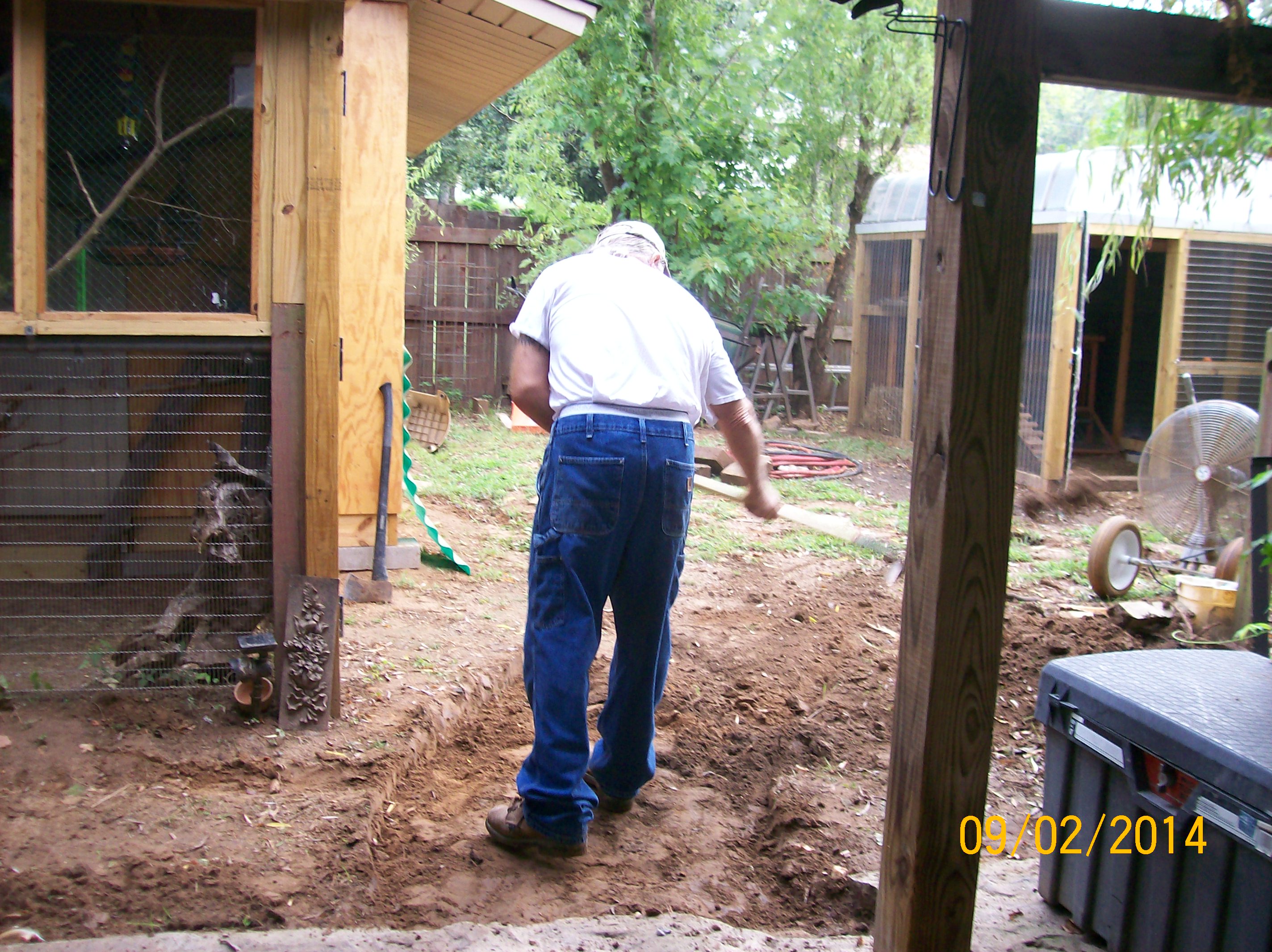 hubby digging the new path