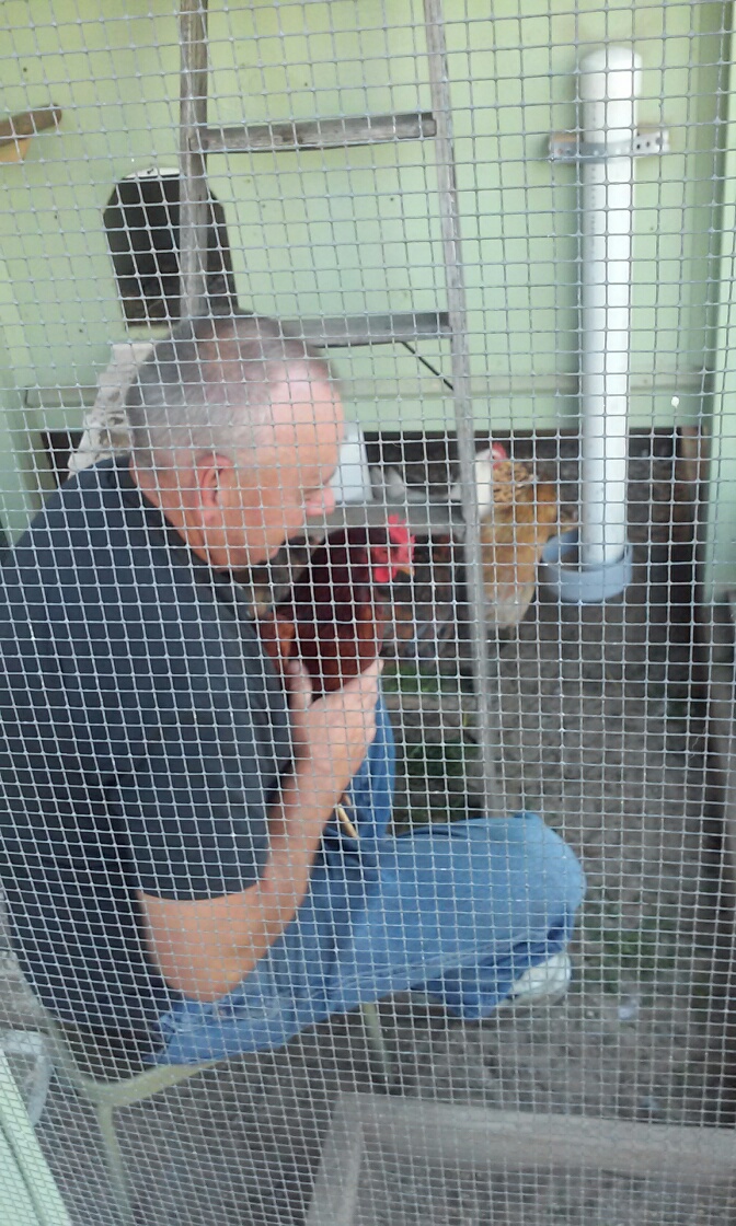 Hubby holding Ruby