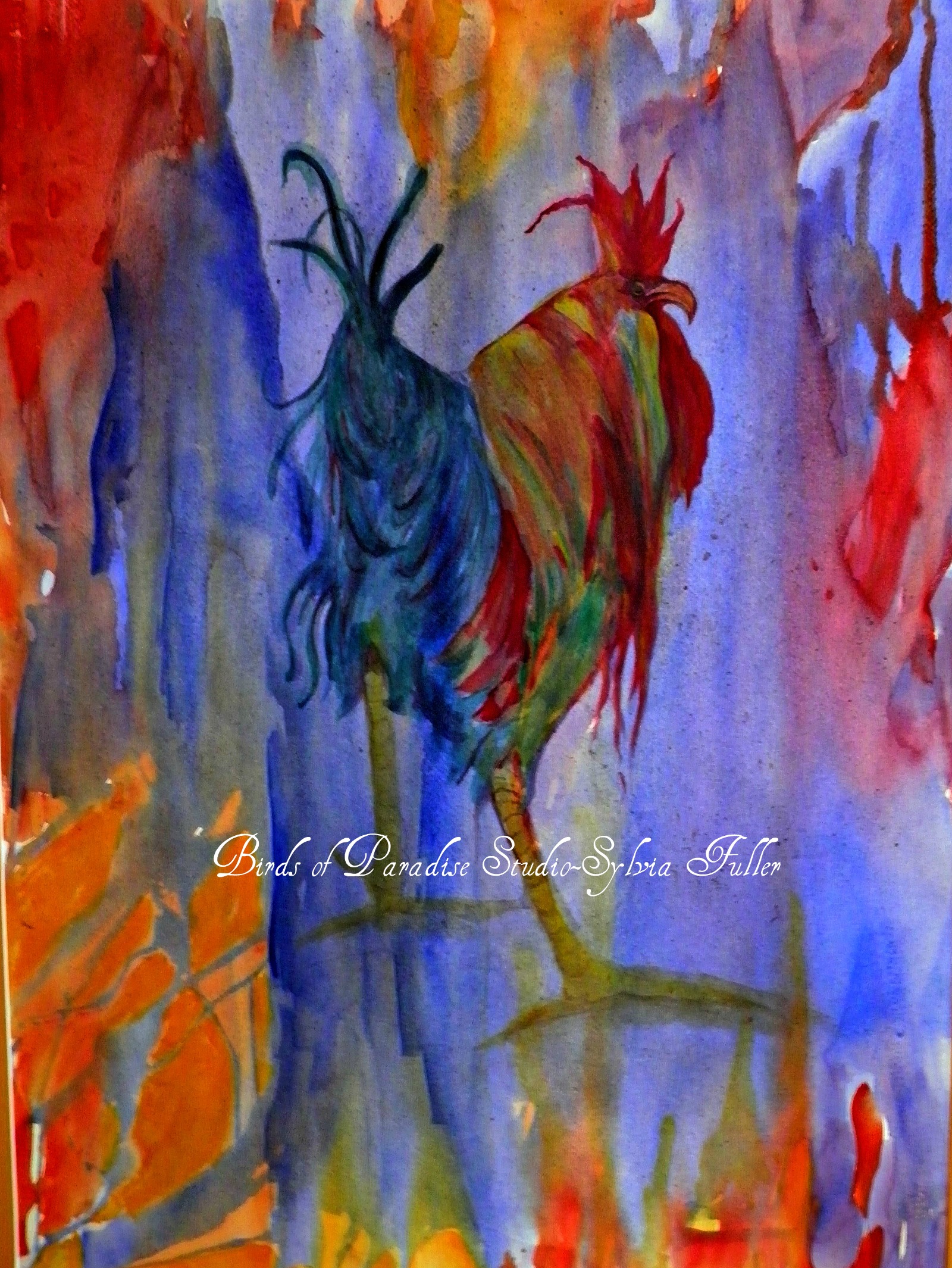 I can't have a rooster so I decided to get busy sculpting and painting a few of my own!