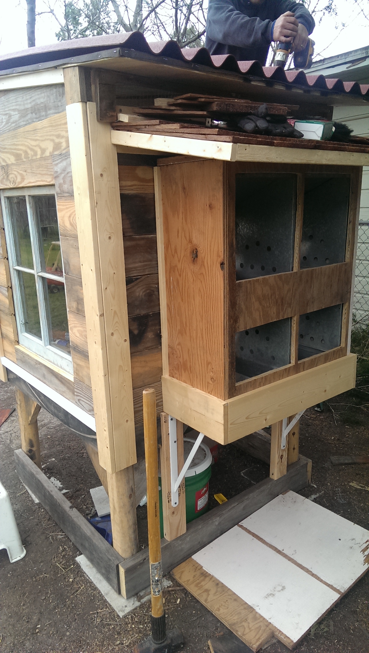 I like that mounting them gives us more room inside for roosts and floor space.