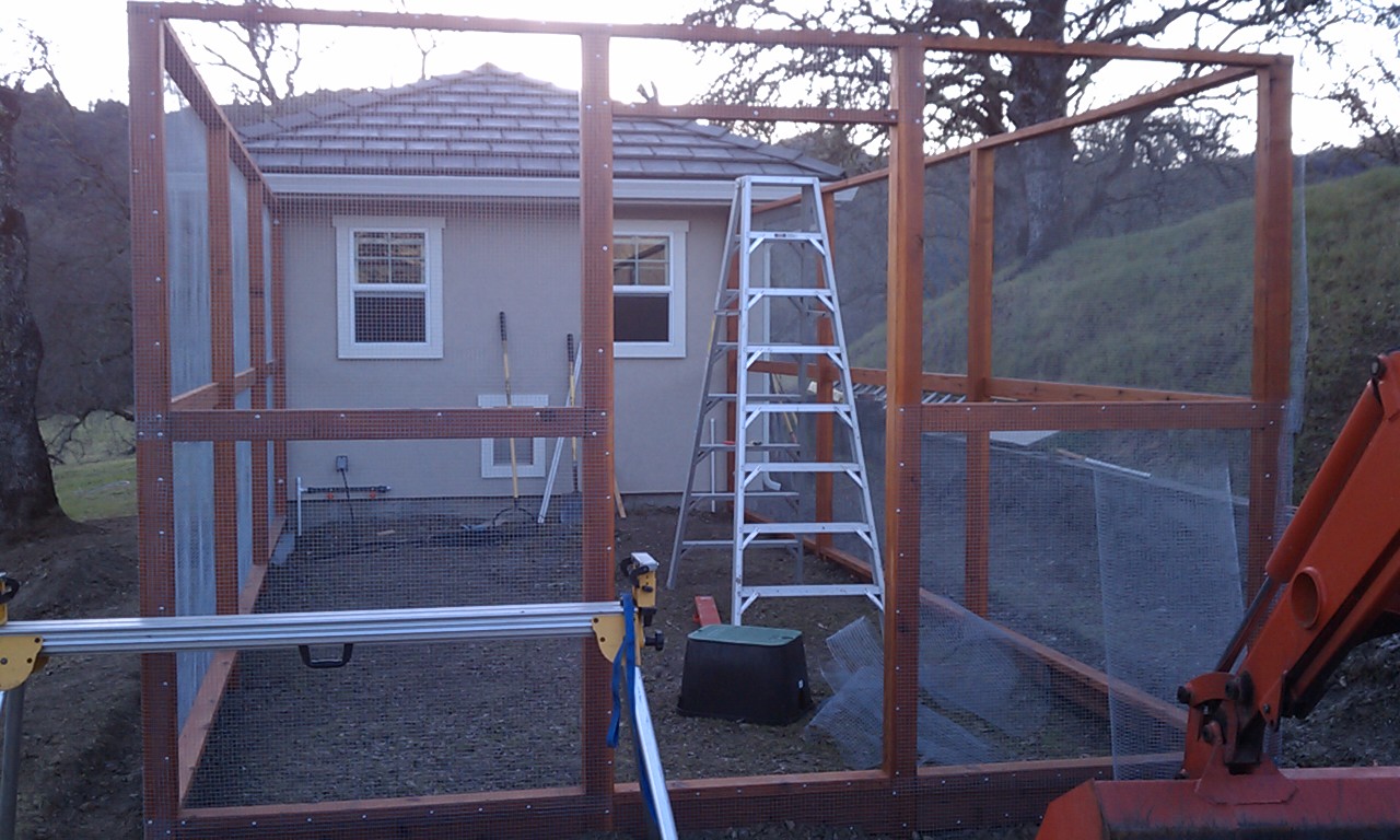 I ran out of screws and daylight at about the same time.  Good time to call it a day.

I still need to make a door for the run and hand a short piece of hardware cloth.