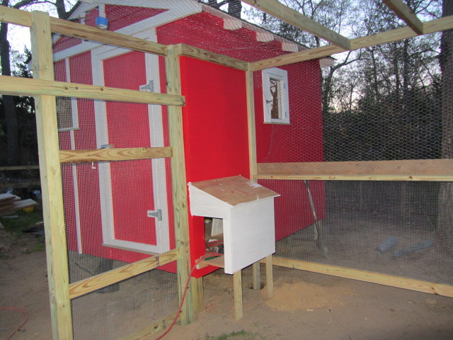 I still have to put a gate on the pen burry hardware cloth around the pen build a ramp for the chickens build stairs and do the interior of the coop