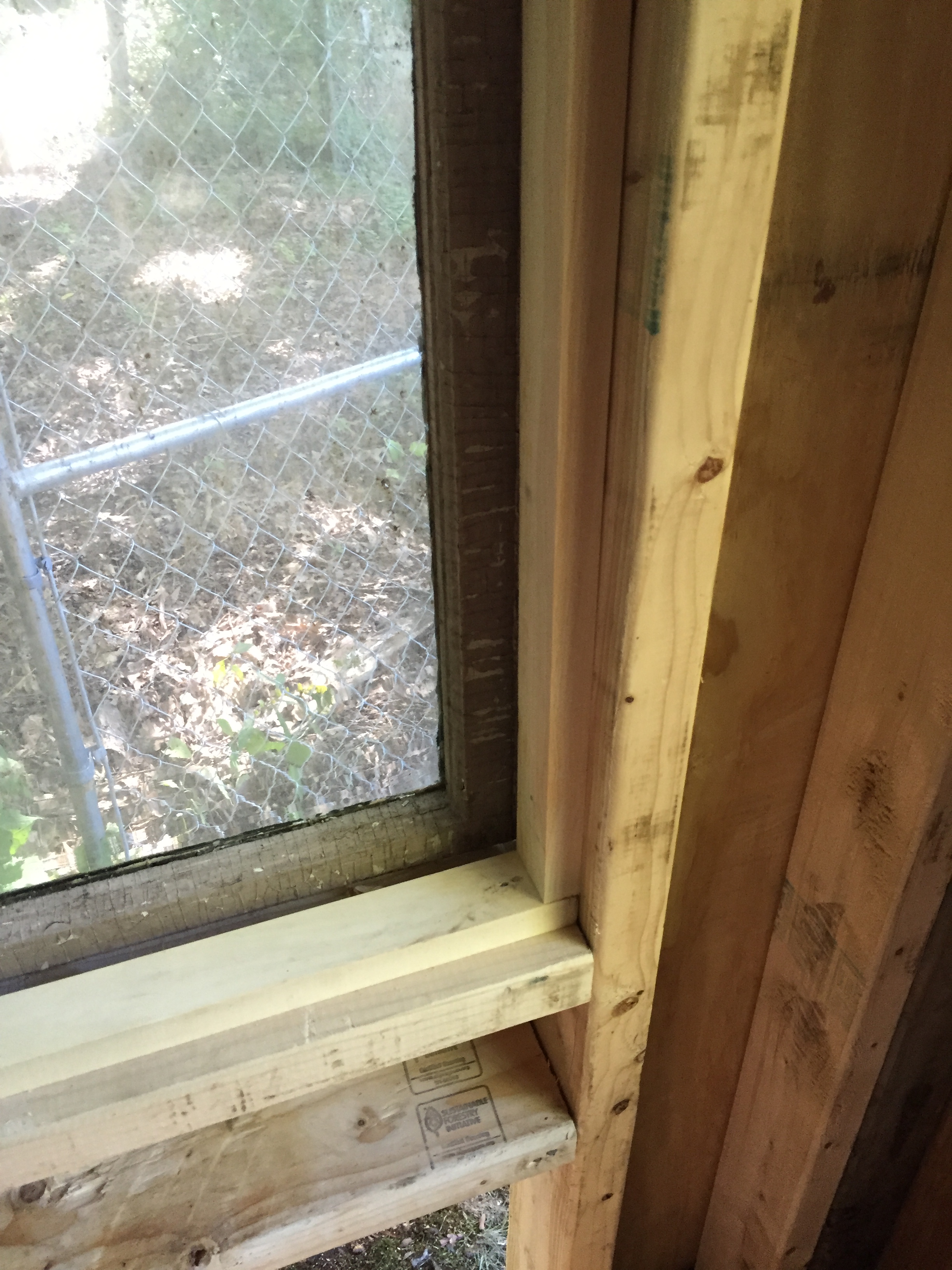 I trimmed the insides of them with 1x2 pine to seal off drafts/