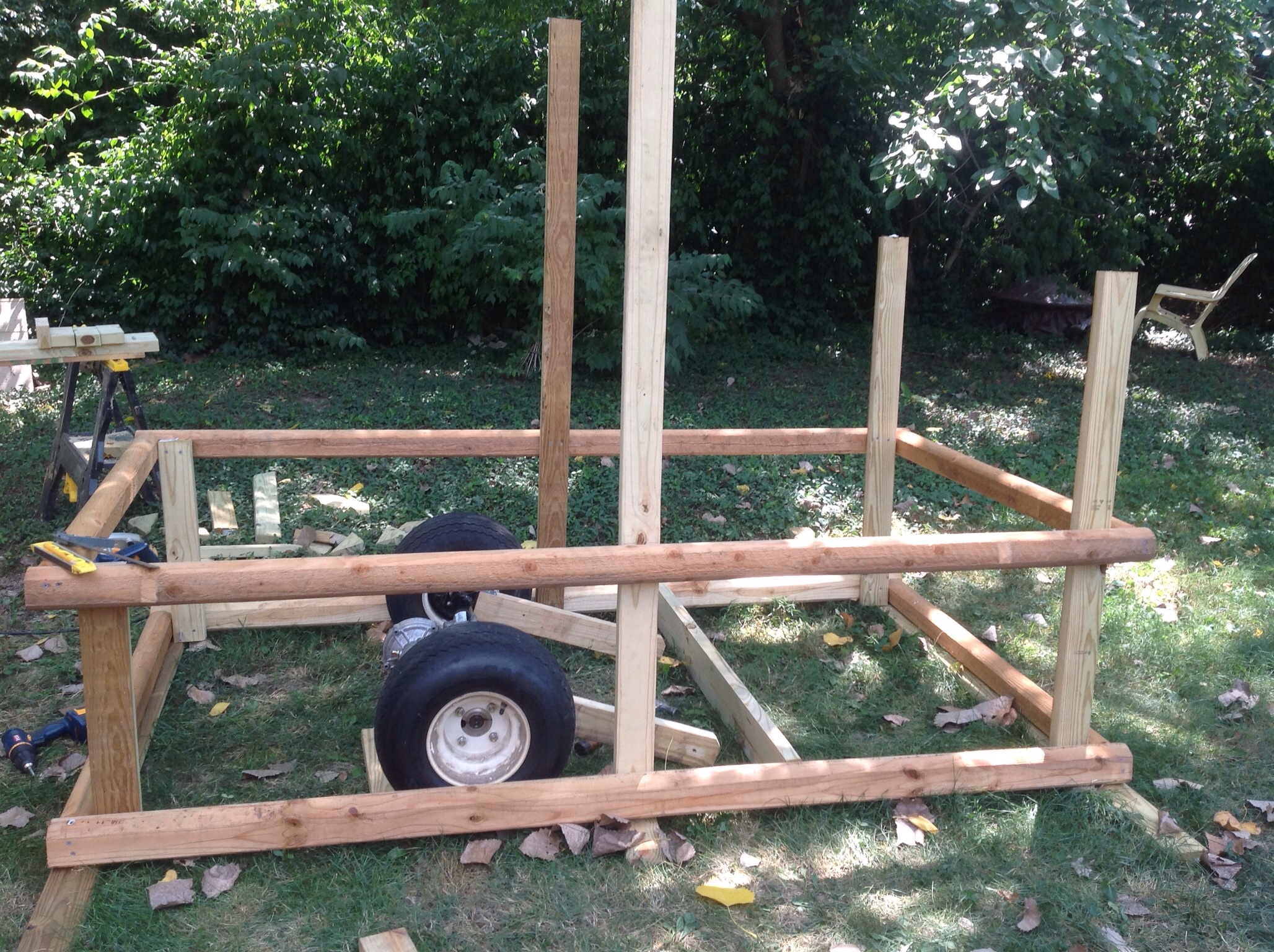 I used landscape timber for the frame.