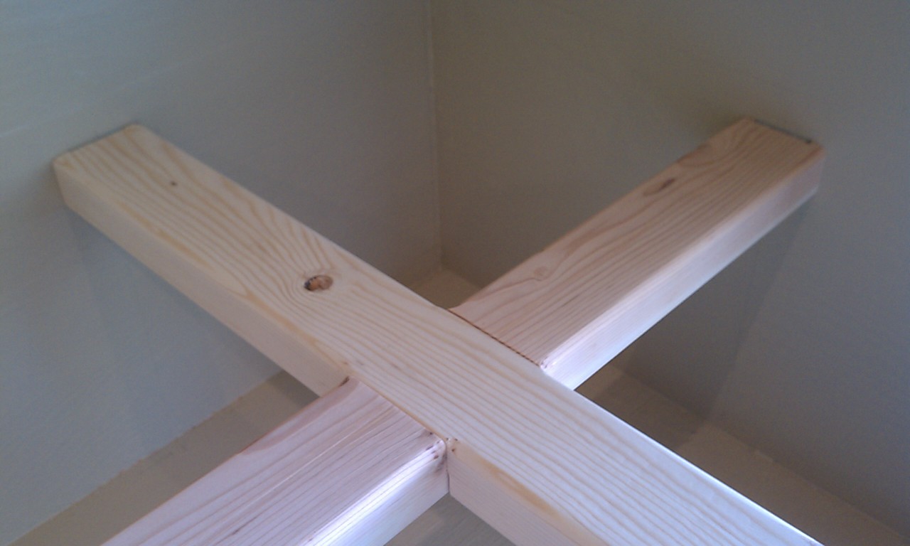 I used my router to make a dado on each 2x3 so they would remain at the same level. Worked out well, nice tight fit.