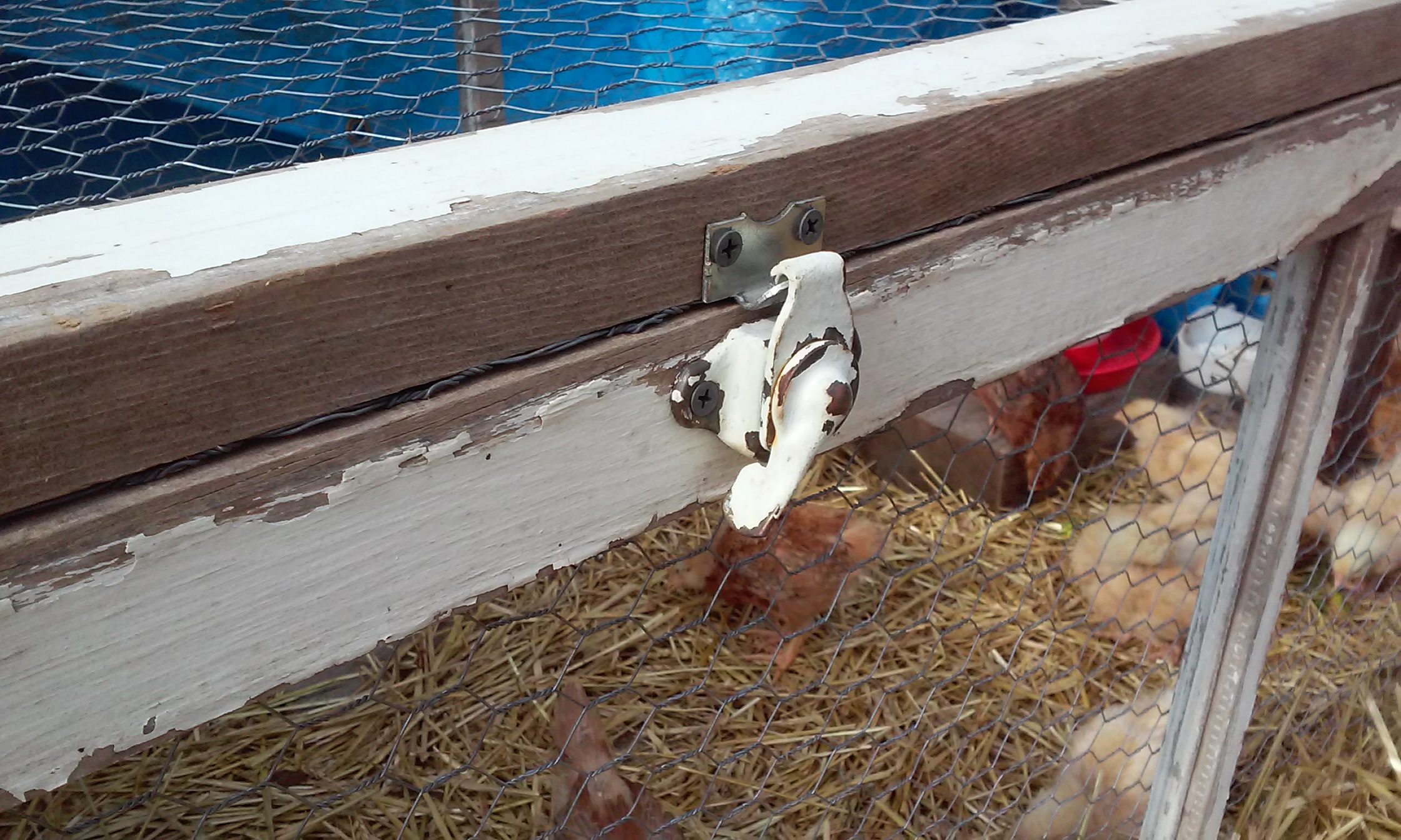 I used the window latches for latches to hold the top. They fasten the top down very securely,