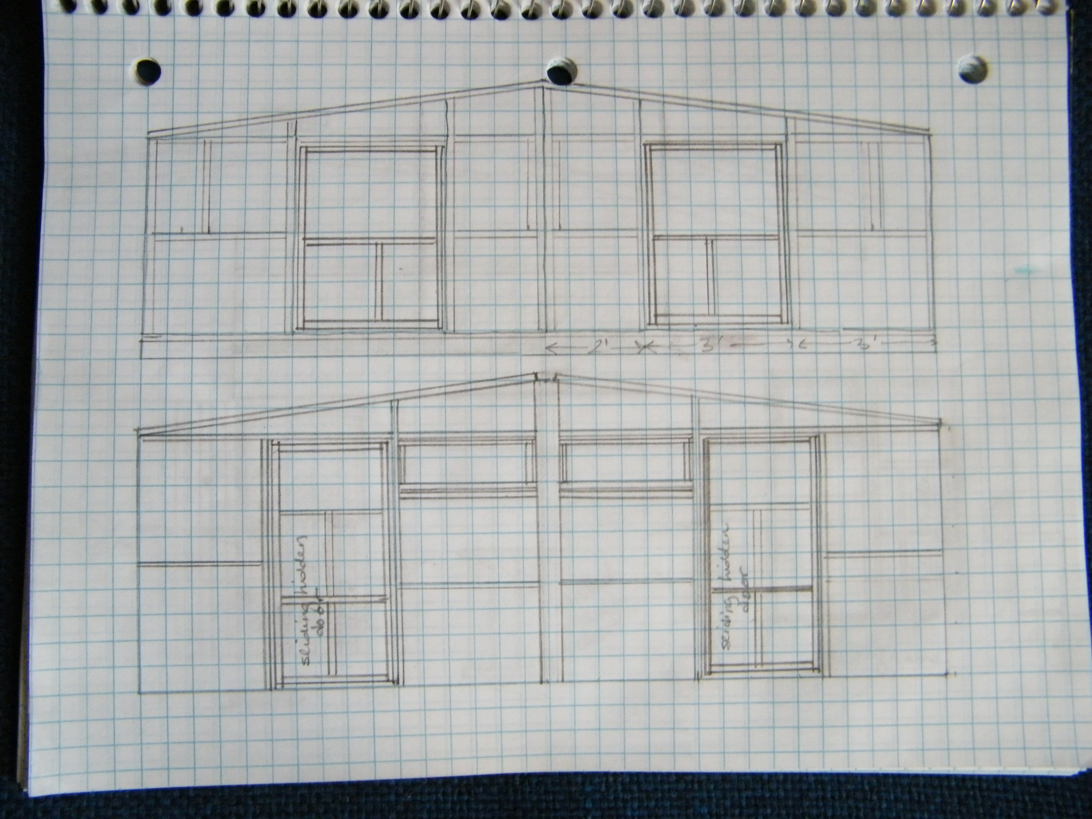 In the top drawing I had wider access doors for myself but I have decided to use the narrower 24" door as in the drawing below.