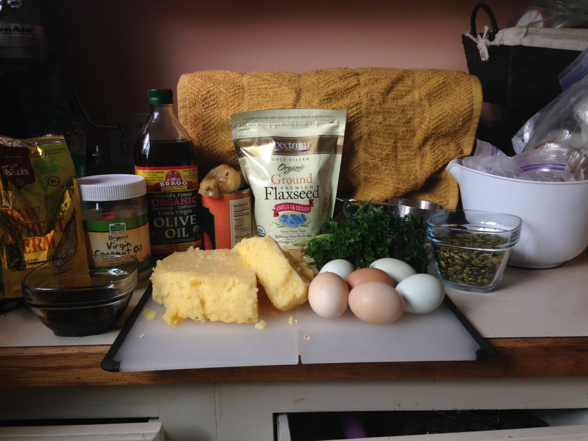 Ingredients for a molt meatloaf.