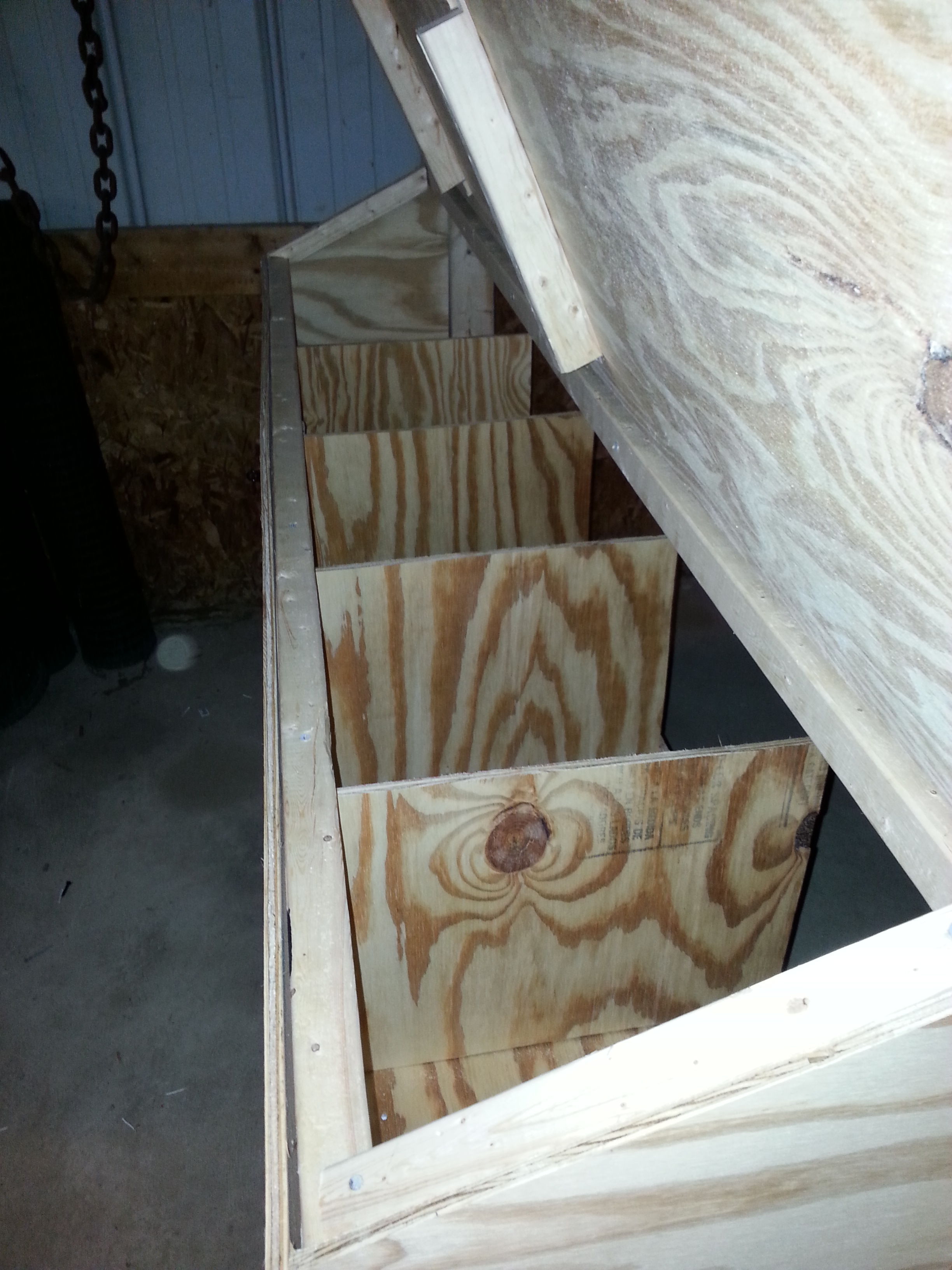 Inside nesting boxes