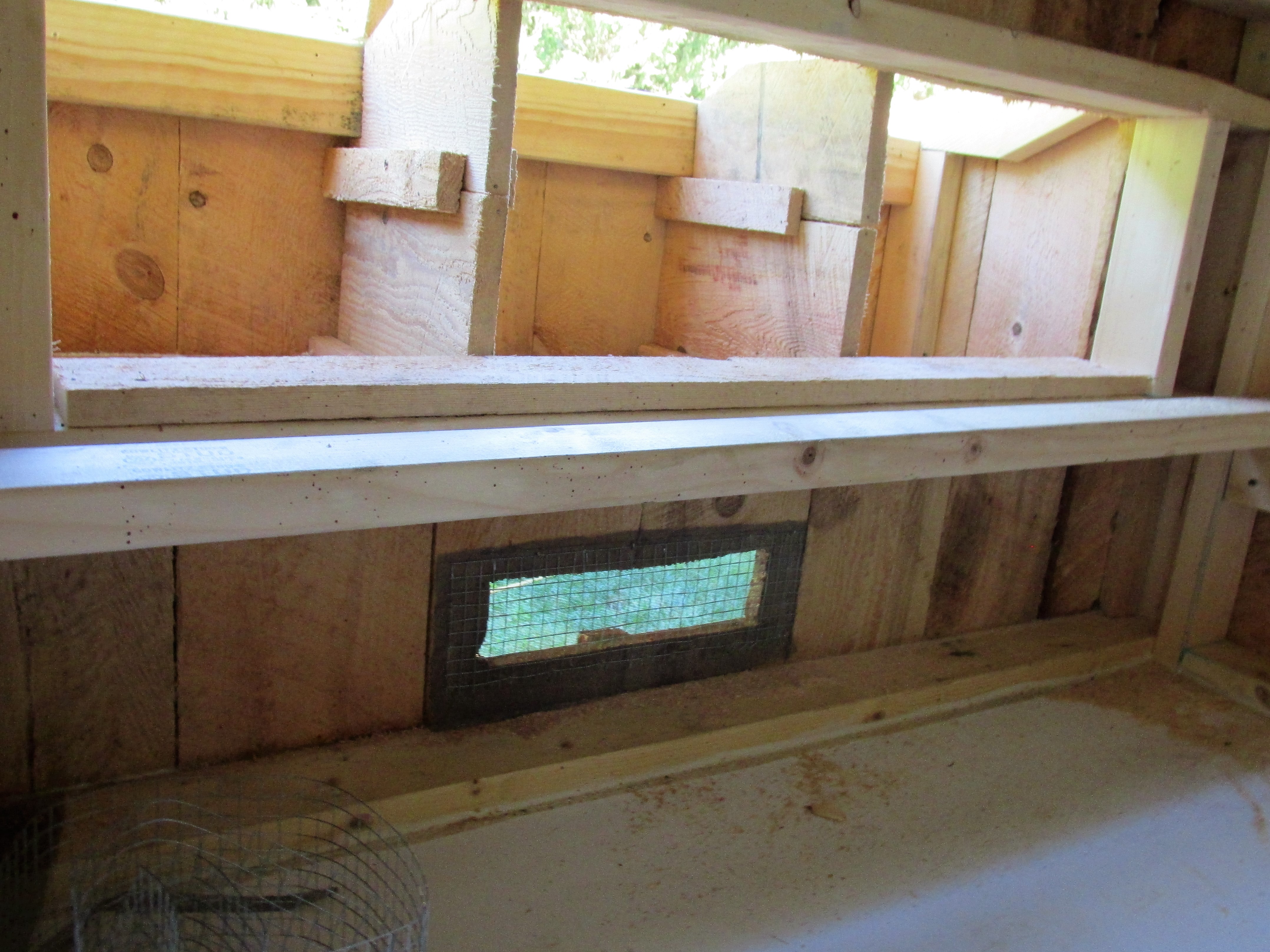 inside of air inlet under the nesting box