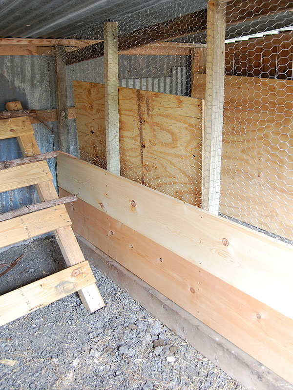 inside showing the divider between coops