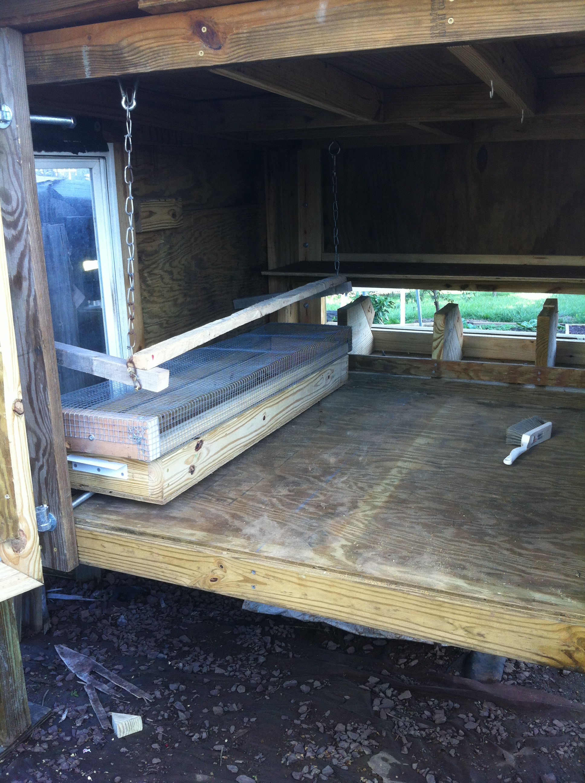 inside.  The nesting boxes have been moved up top.