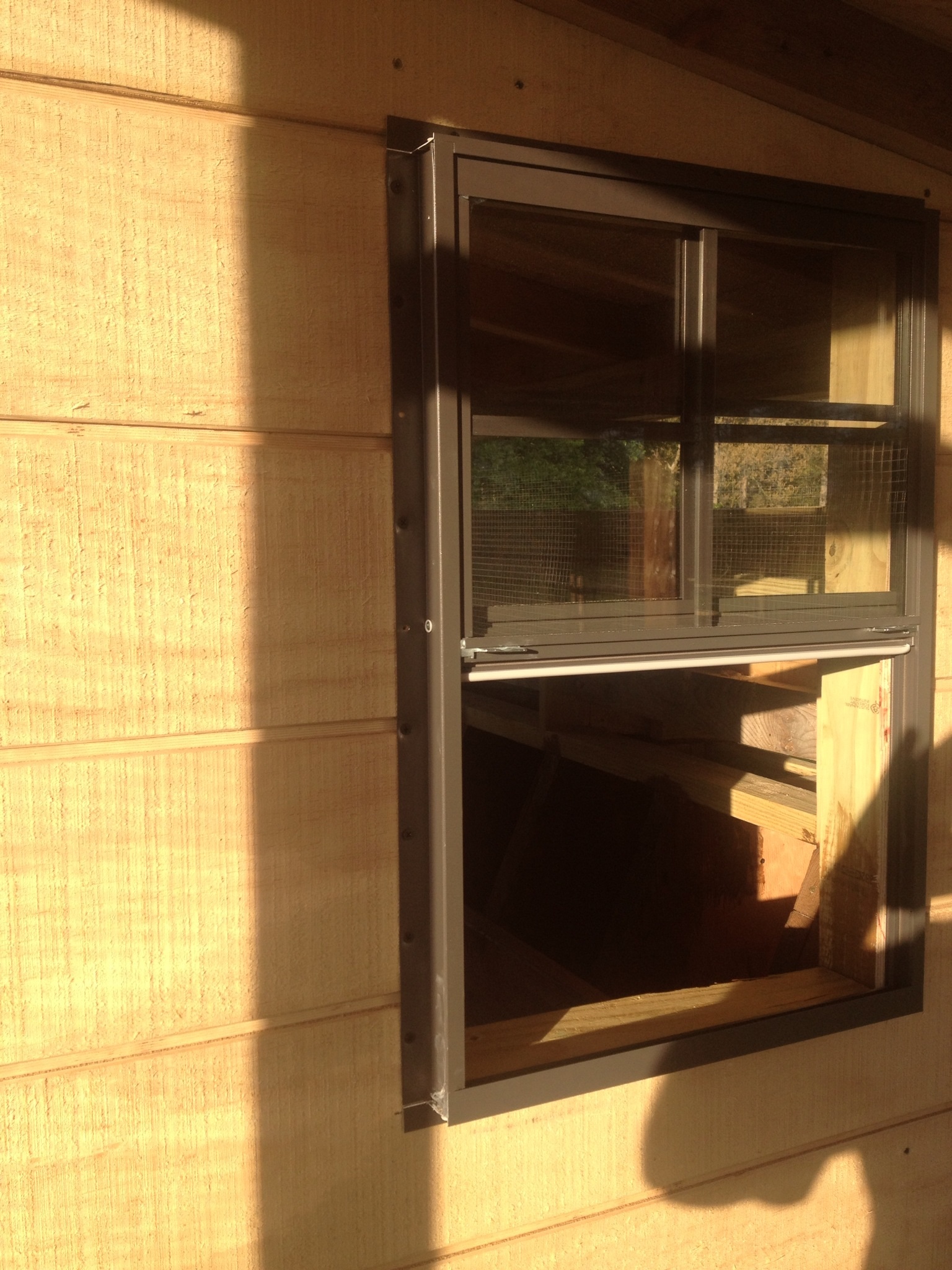 Installed in reverse to access lock from inside the run wasn't looking forward to climbing inside the henhouse