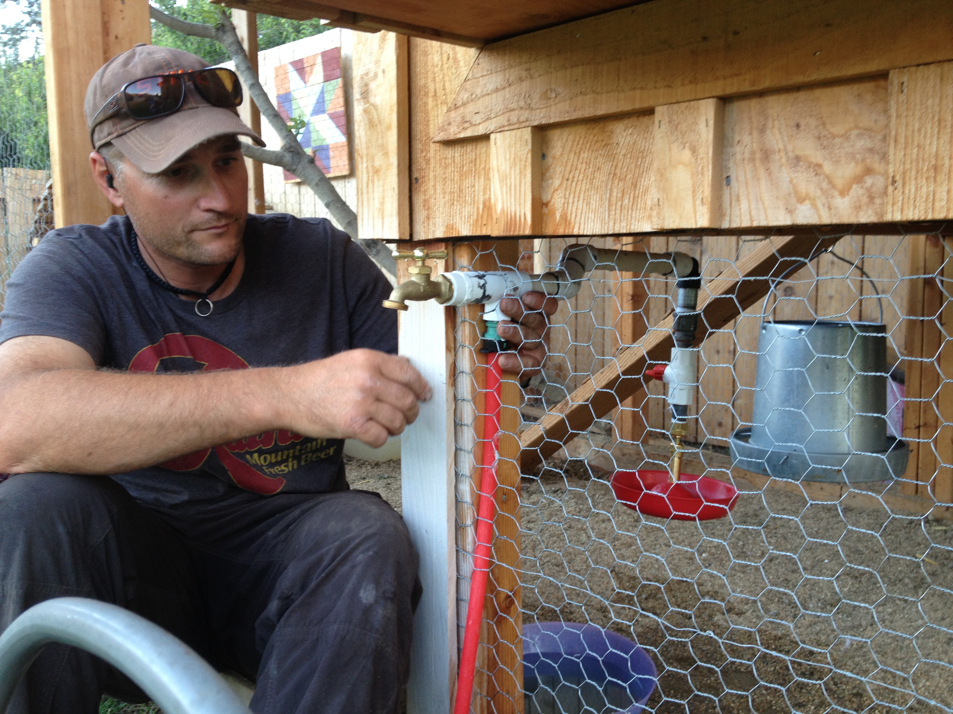 installing running water to the coop