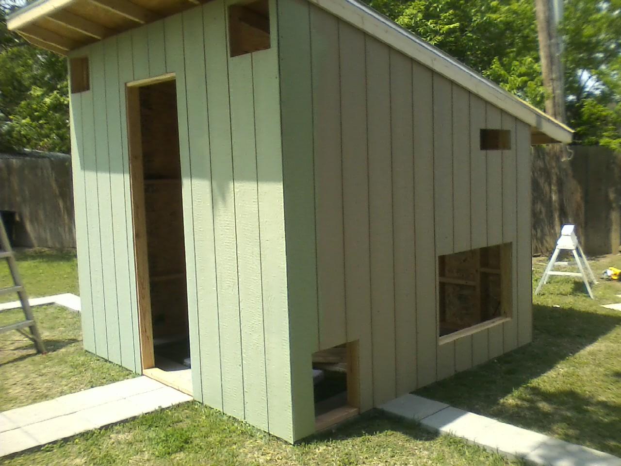 It will be green with white trim when finished.