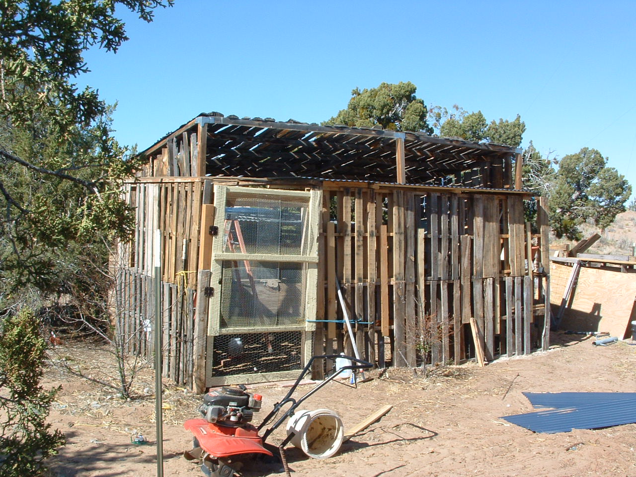 It's not pretty, but it's functional. And this old lady built it all by herself!