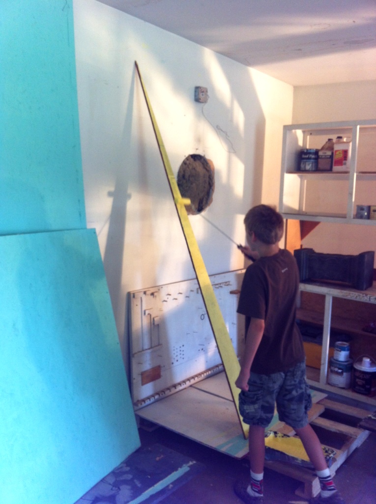 Jim helps paint